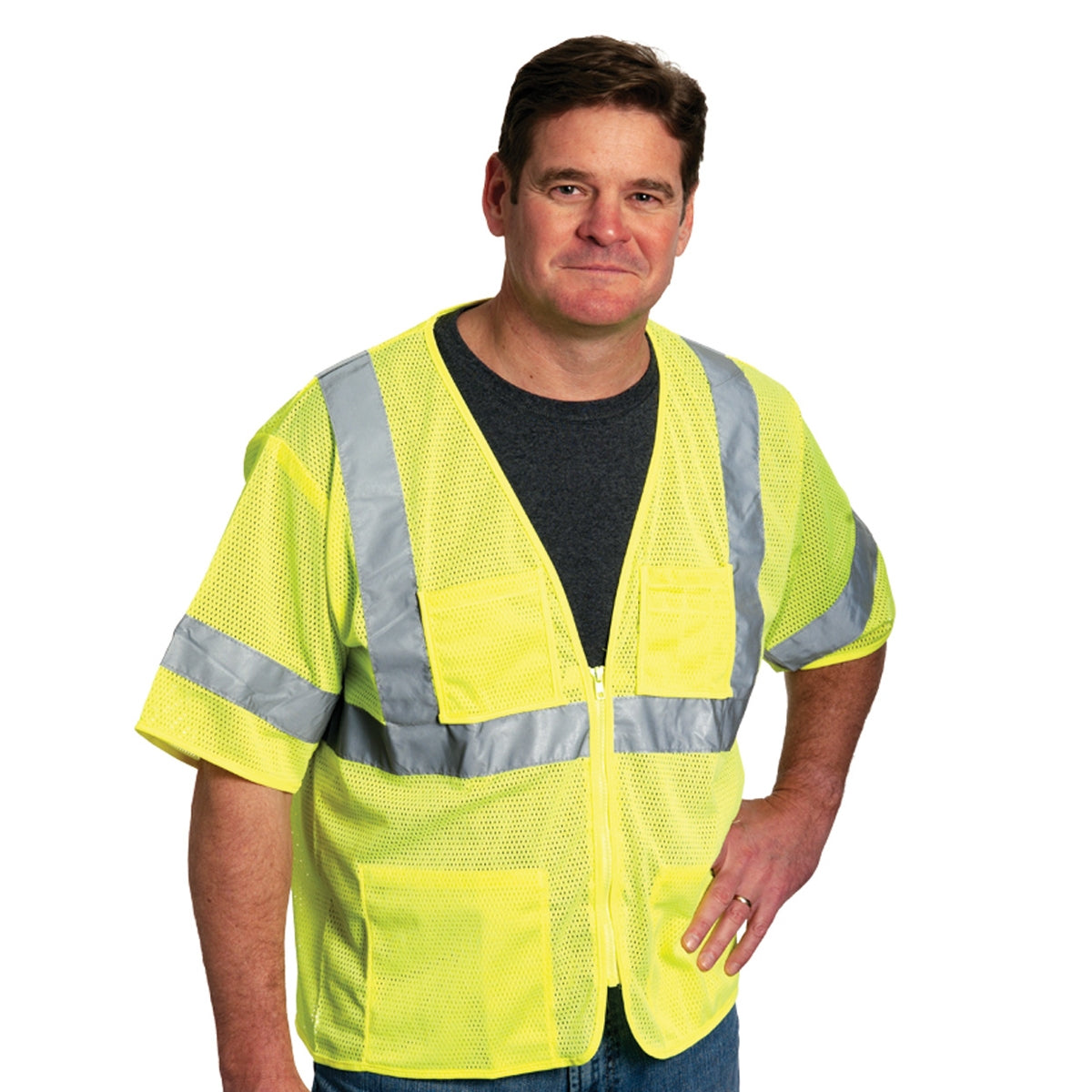 Yellow/Lime Safety Vest - PIP - Breathable Mesh