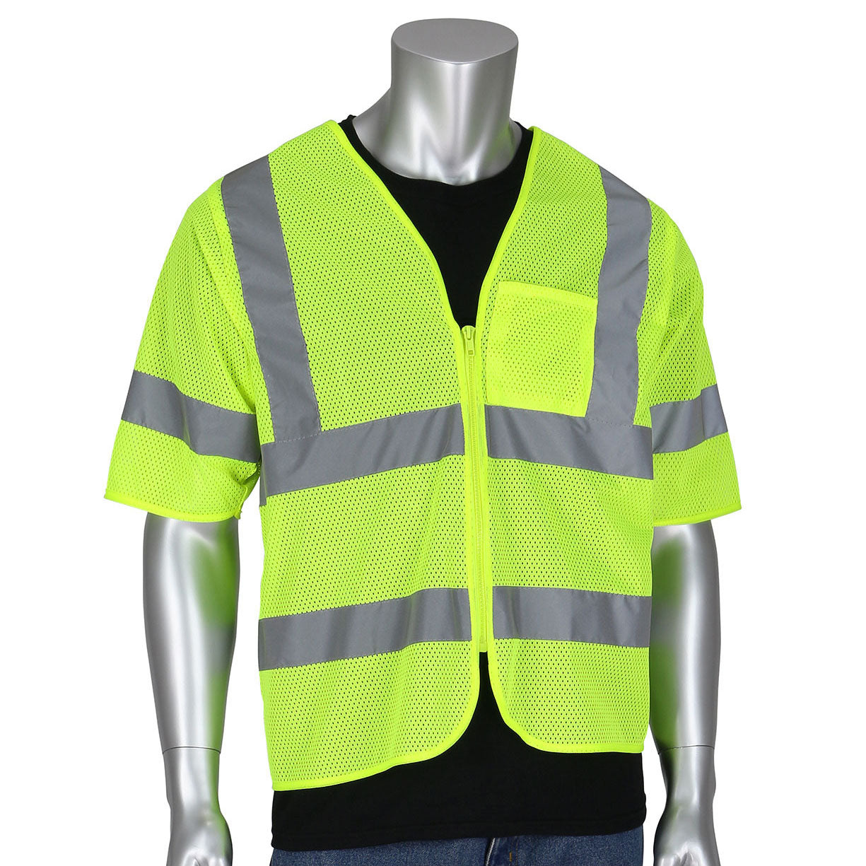 Yellow/Lime Safety Vests - PIP - Reflective Mesh Design