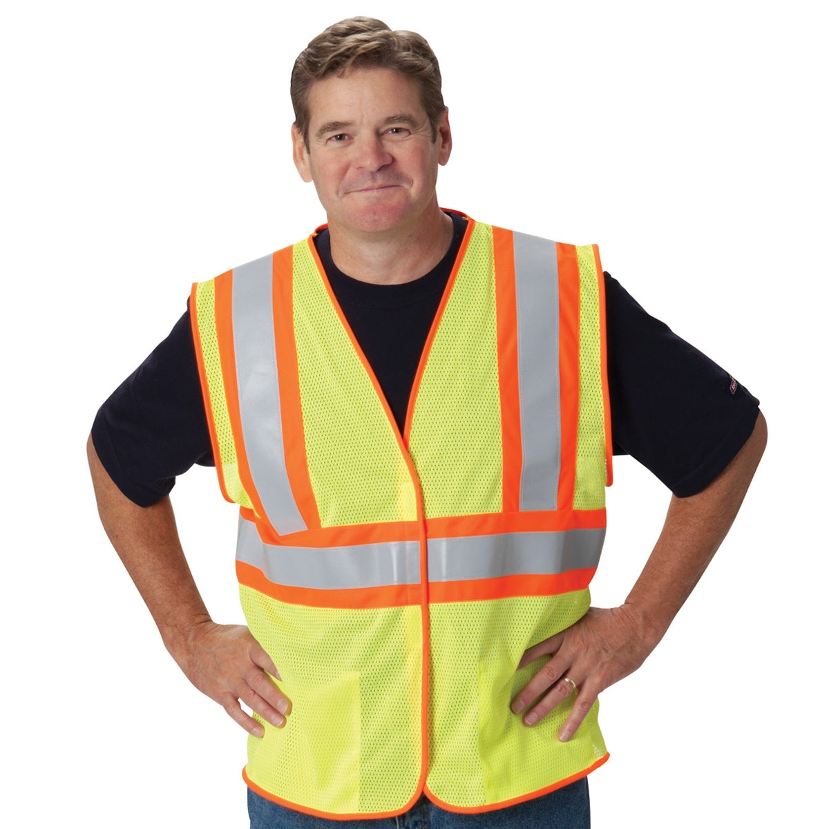 Yellow/Lime Safety Vest - PIP - Self Extinguishing Mesh