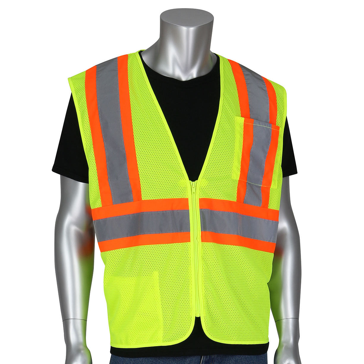 Yellow/Lime Safety Vests - PIP - Self Extinguishing Mesh