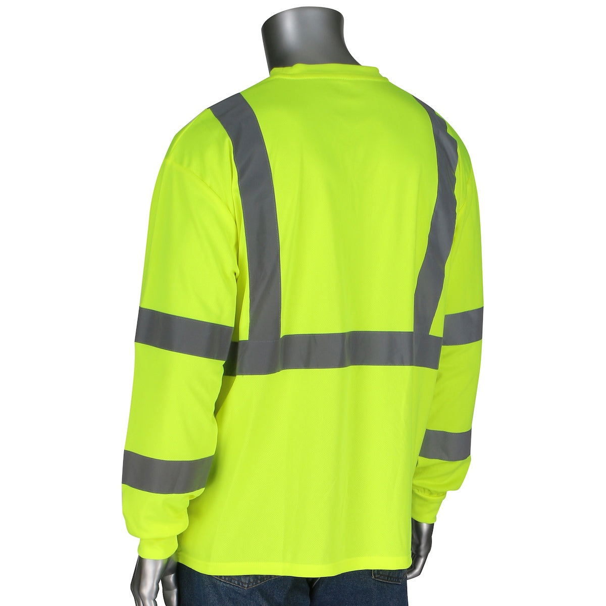 Yellow/Lime Safety Shirt - PIP - Long Sleeve Reflective
