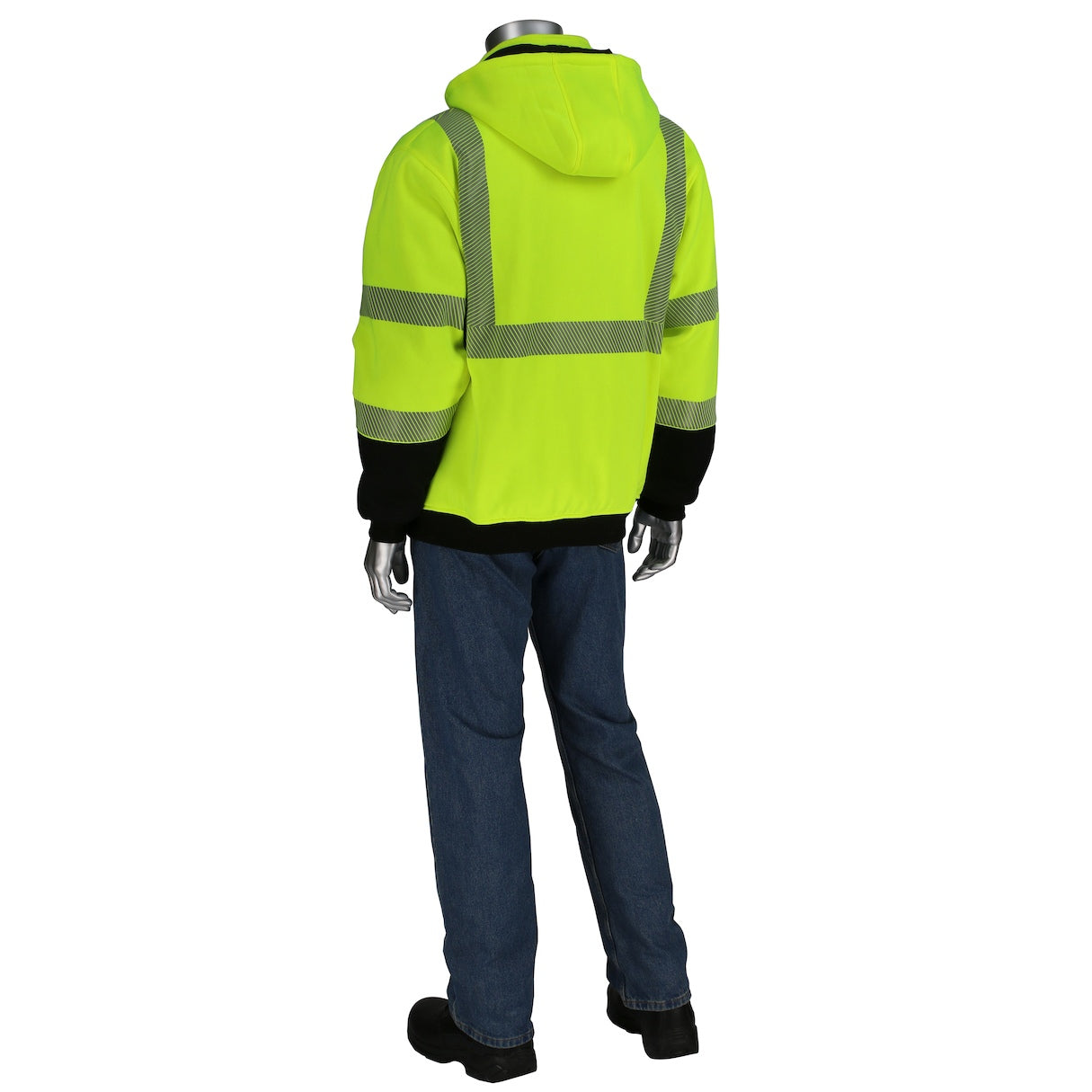 Yellow/Lime Safety Sweatshirt - PIP - Reversible Fleece