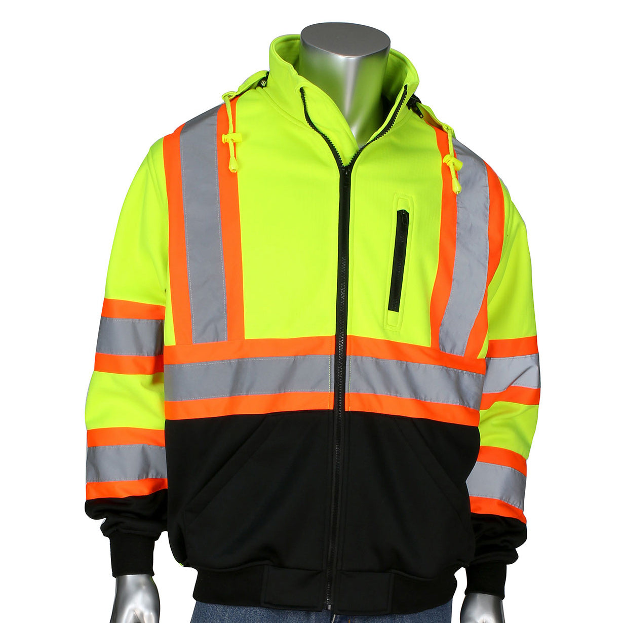 Yellow/Lime Safety Sweatshirt - PIP - Two-Tone Design