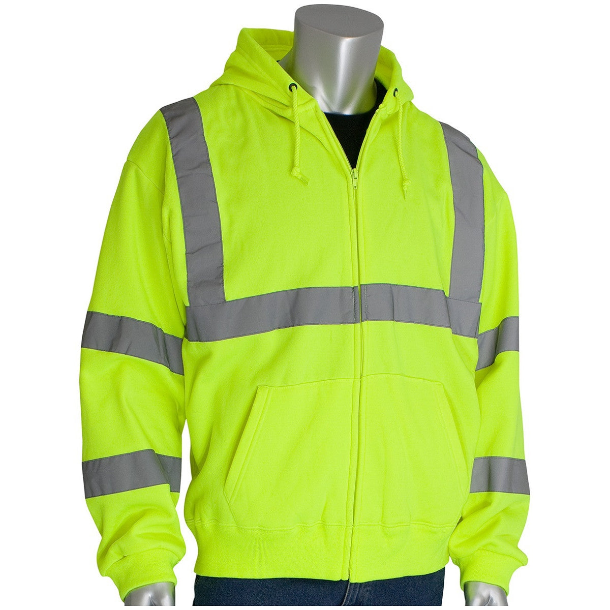 Yellow/Lime Safety Sweatshirts - PIP - Reflective Material