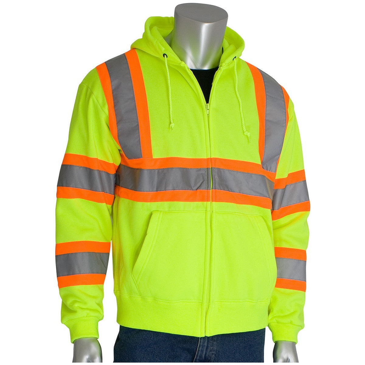 Yellow/Lime Safety Sweatshirt - PIP - Fleece Material