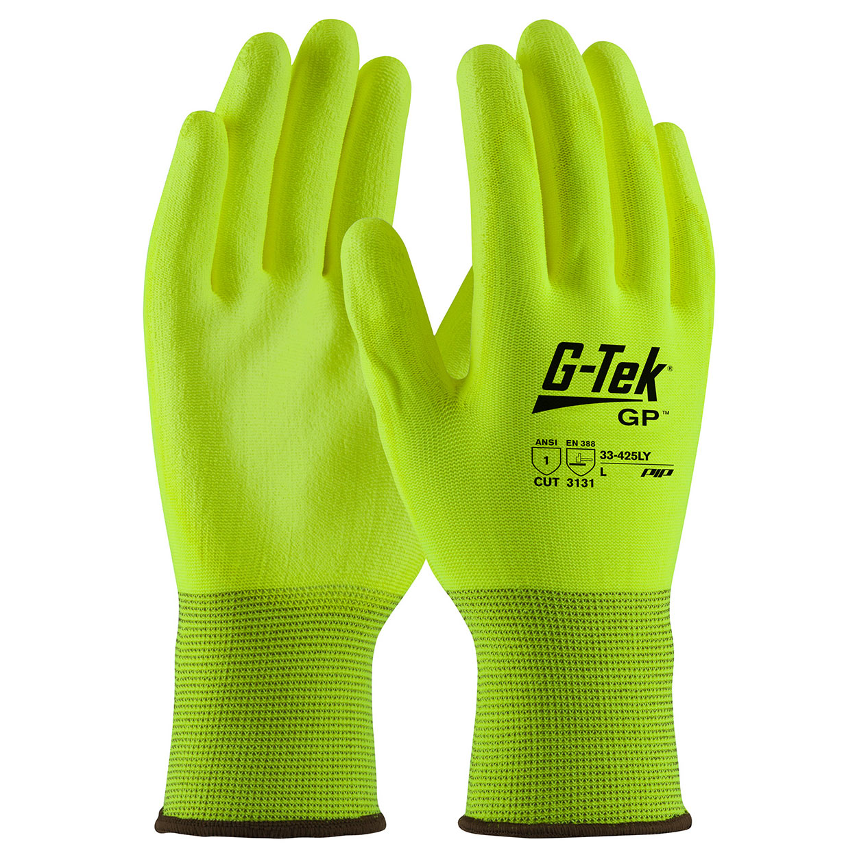 Polyurethane Coated Gloves - PIP - Hi-Visibility