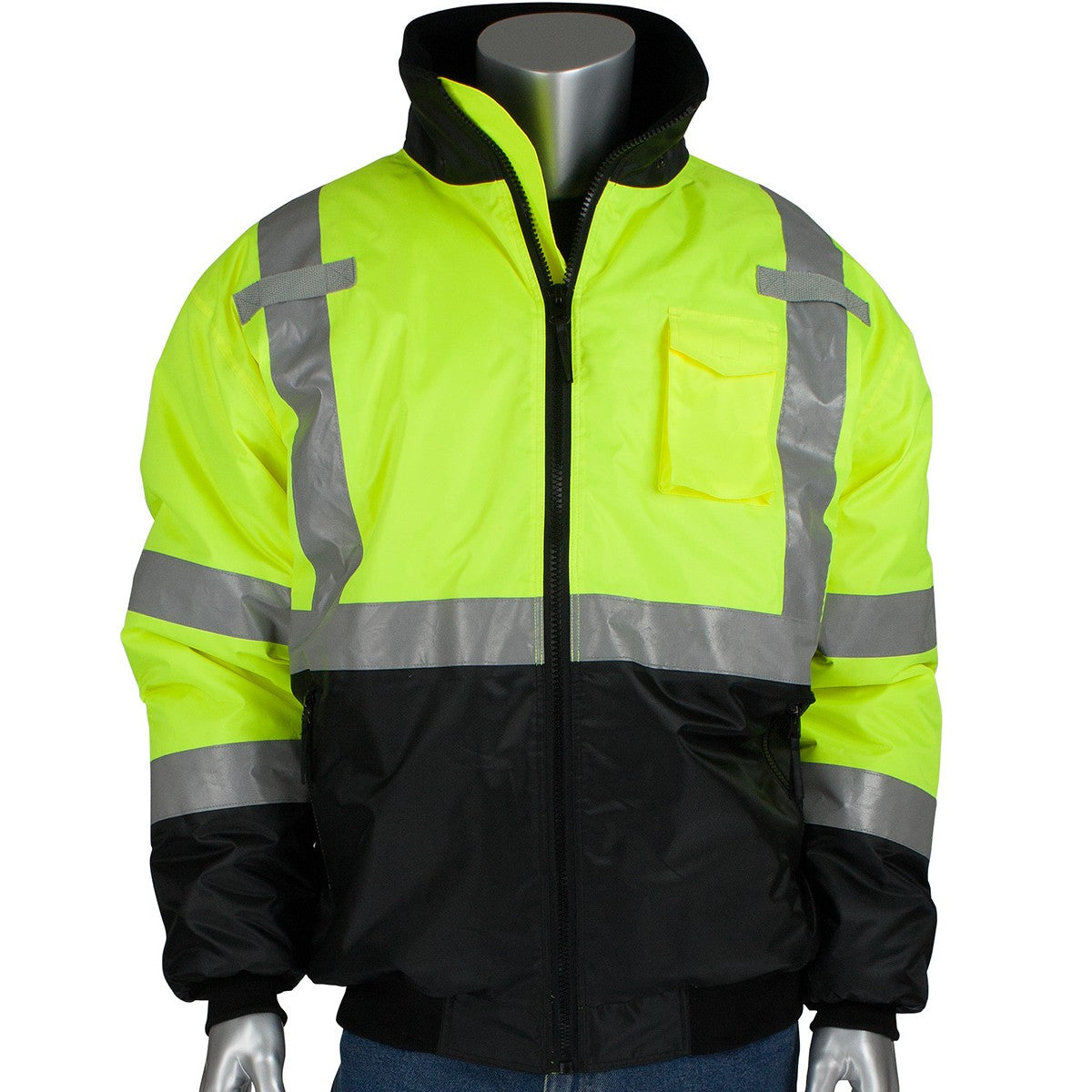 Yellow/Lime Safety Jacket - PIP - Waterproof Bomber