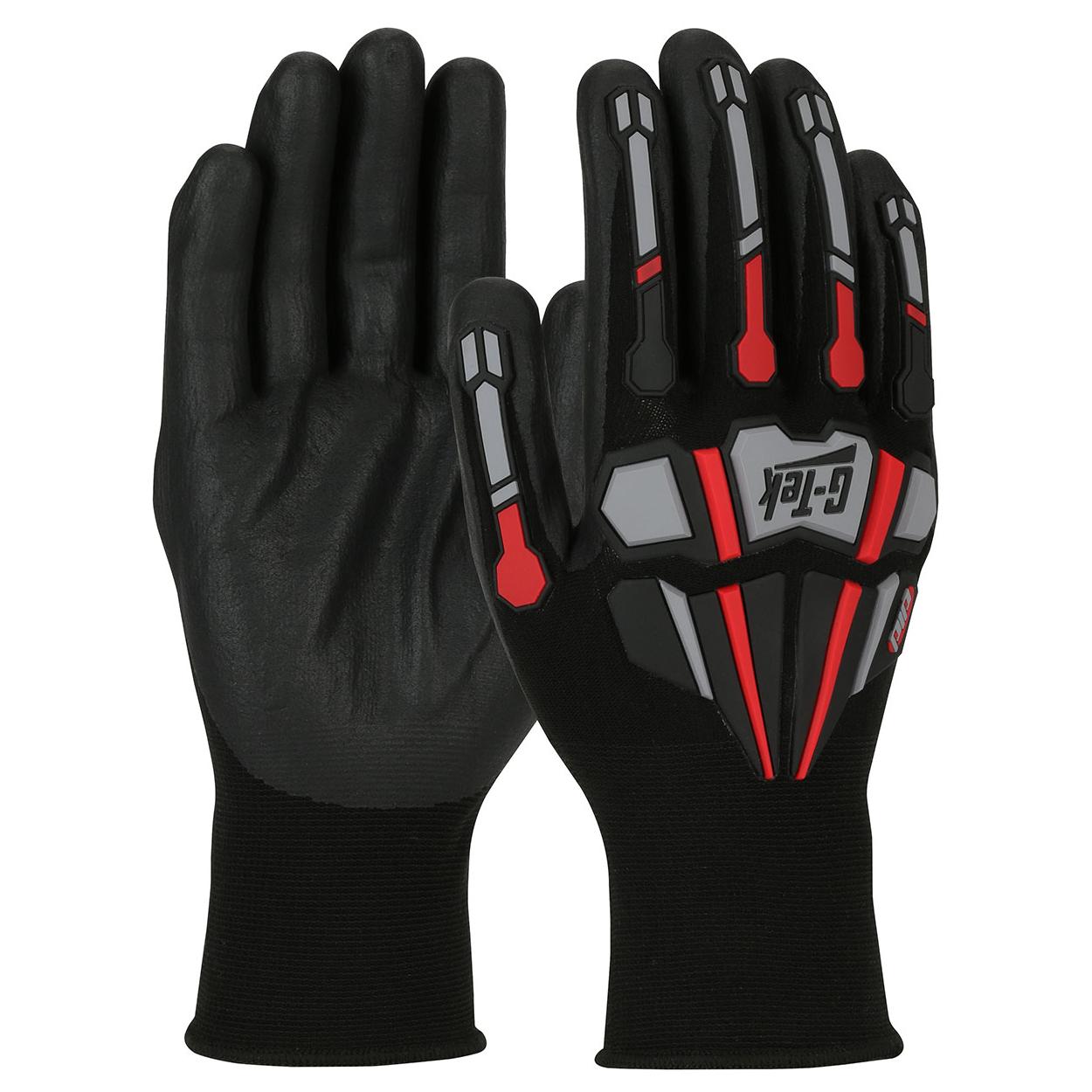 Black String Knit Gloves - PIP - Seamless Nylon Design