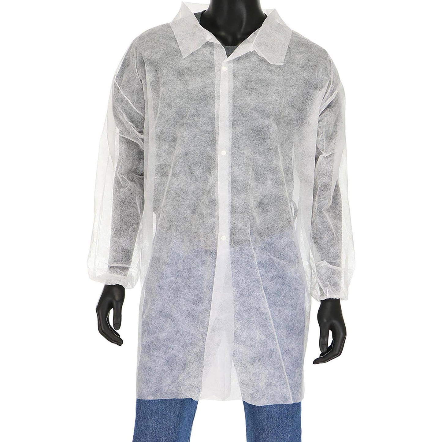 White Lab Coats - PIP - Standard Weight, Elastic Wrist