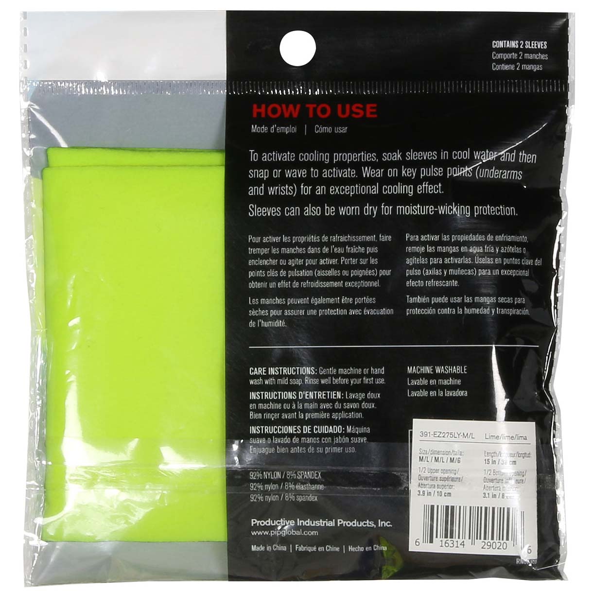 Black Cooling Sleeves - PIP - Evaporative Comfort
