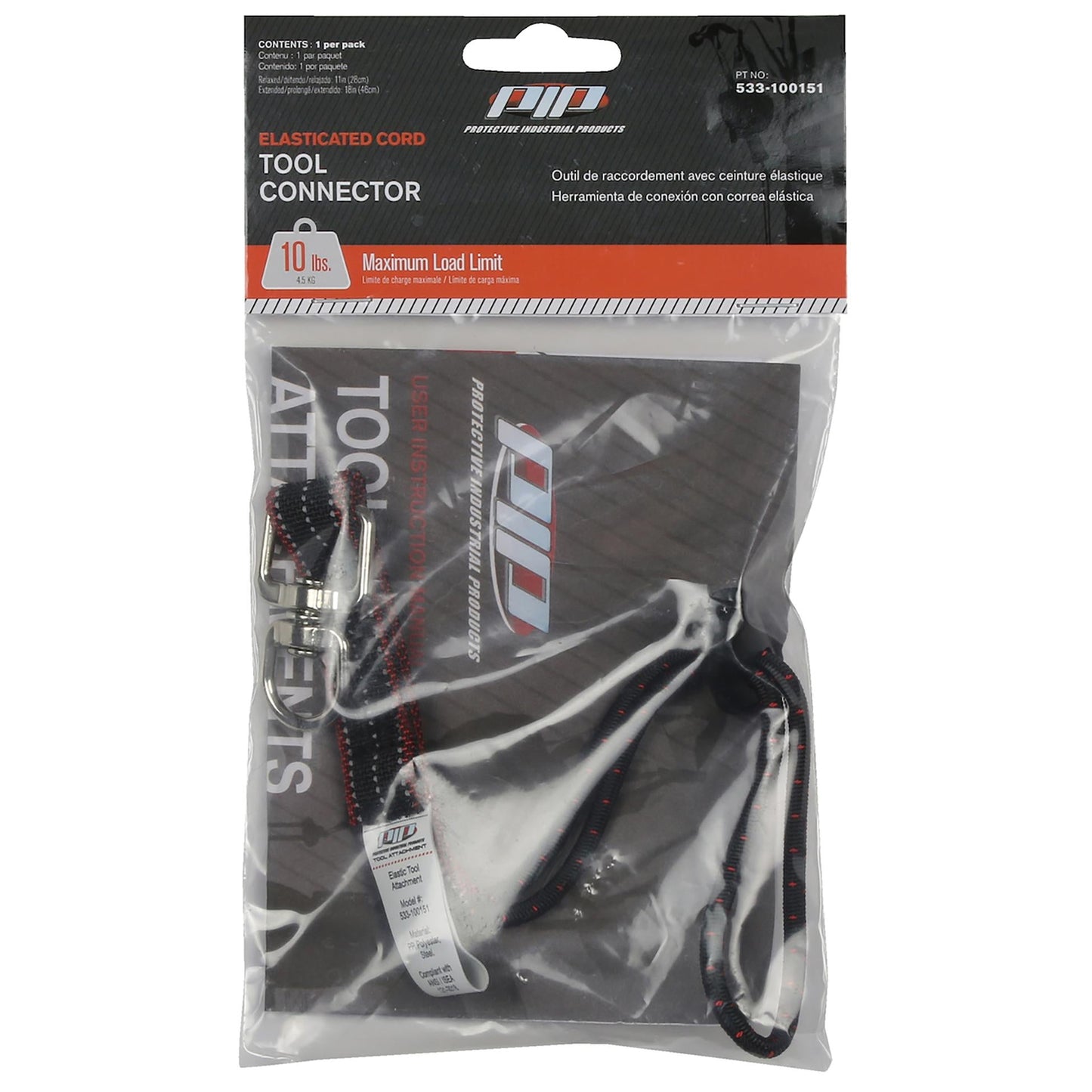 Black Tool Connectors - PIP - Durable Elastic Cord