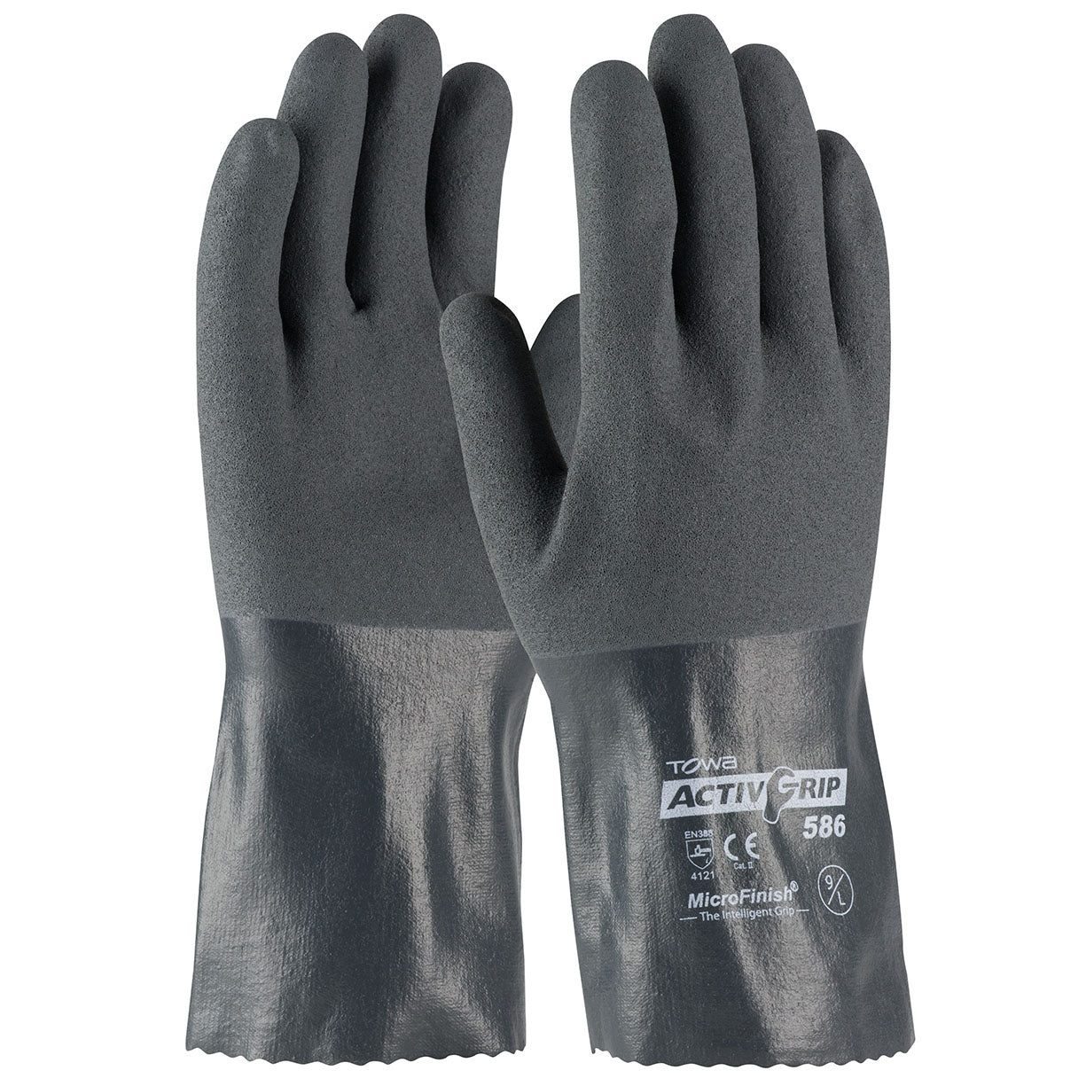 12" Rubber Gloves - PIP - Nitrile Coated Grip