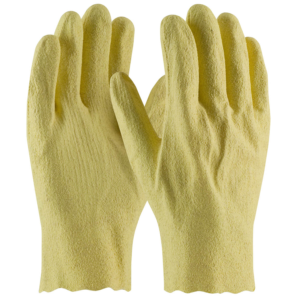 Yellow Cotton Gloves - PIP - Textured Vinyl Coated