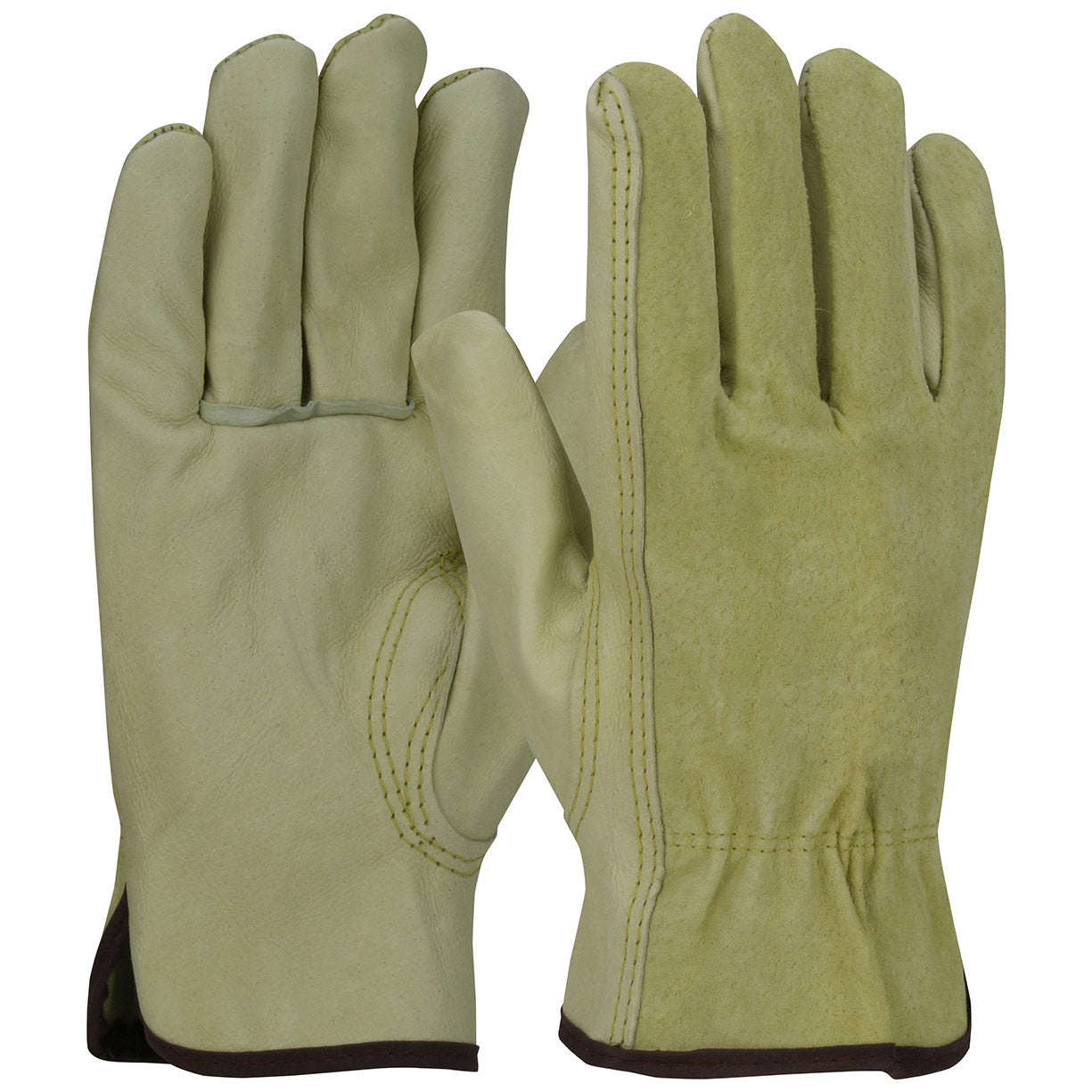 Tan Leather Gloves - PIP - Durable Pigskin Driver