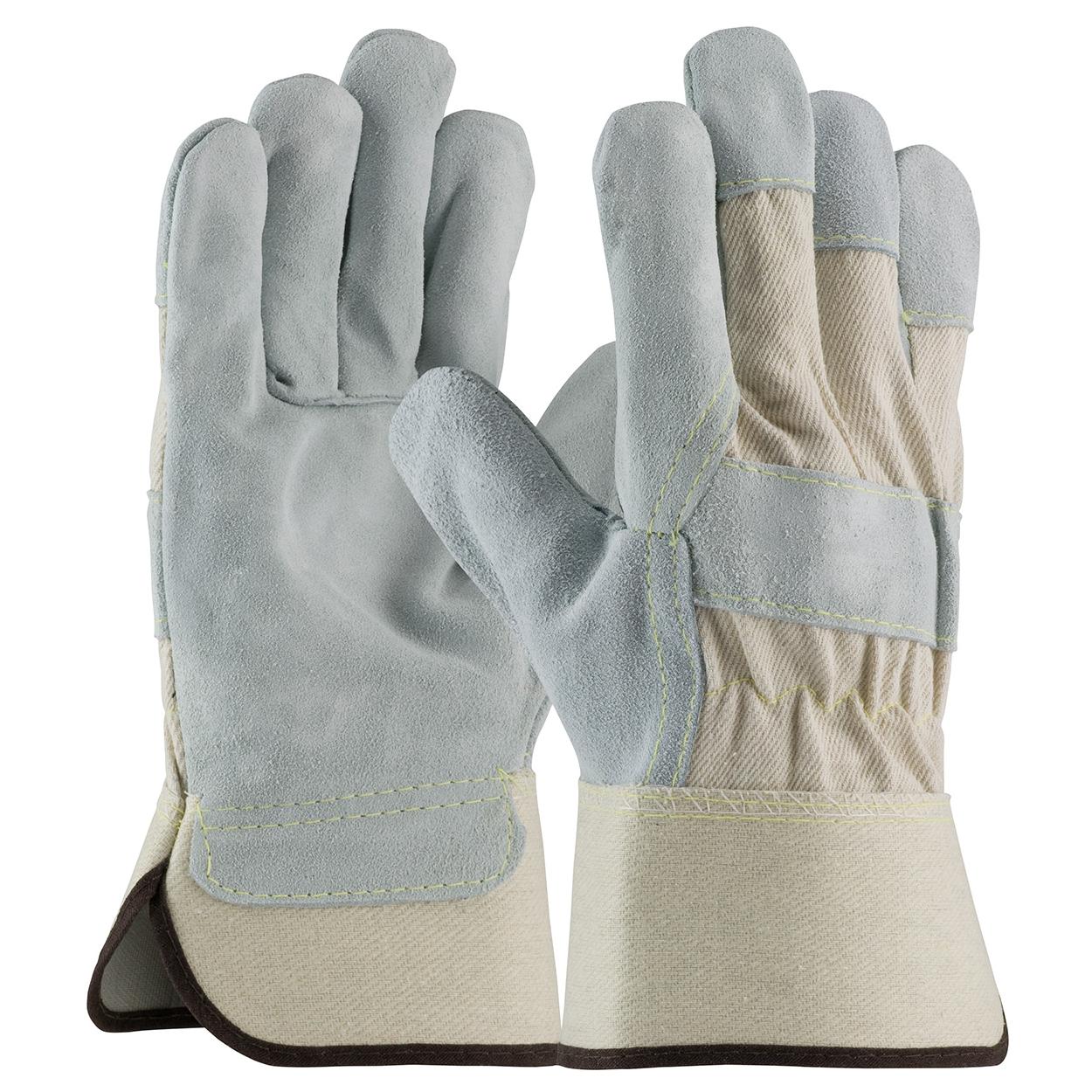 Tan/Gray Leather Gloves - PIP - Durable Cowhide Design