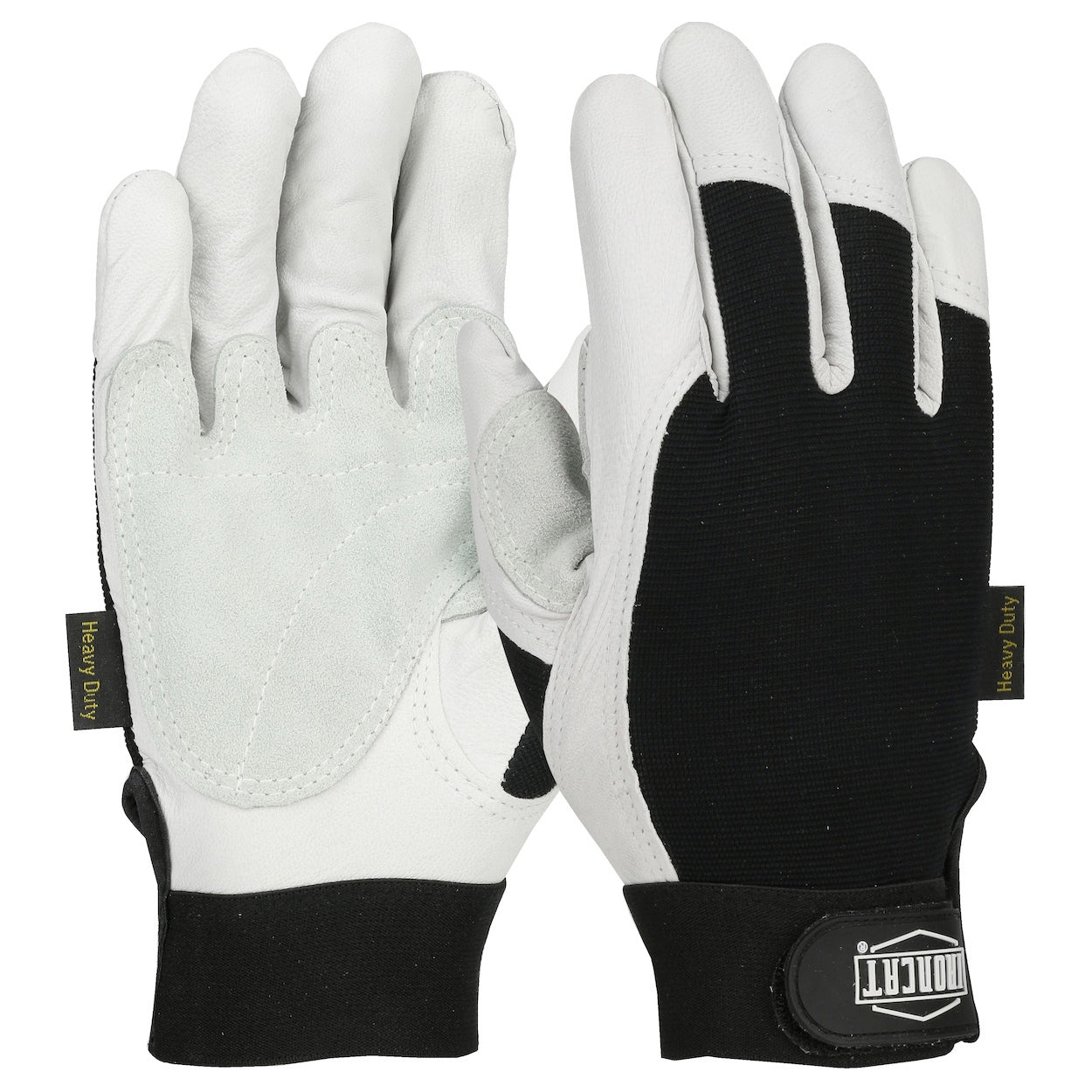 Black Leather Gloves - PIP - Durable Goatskin Palm - Quality