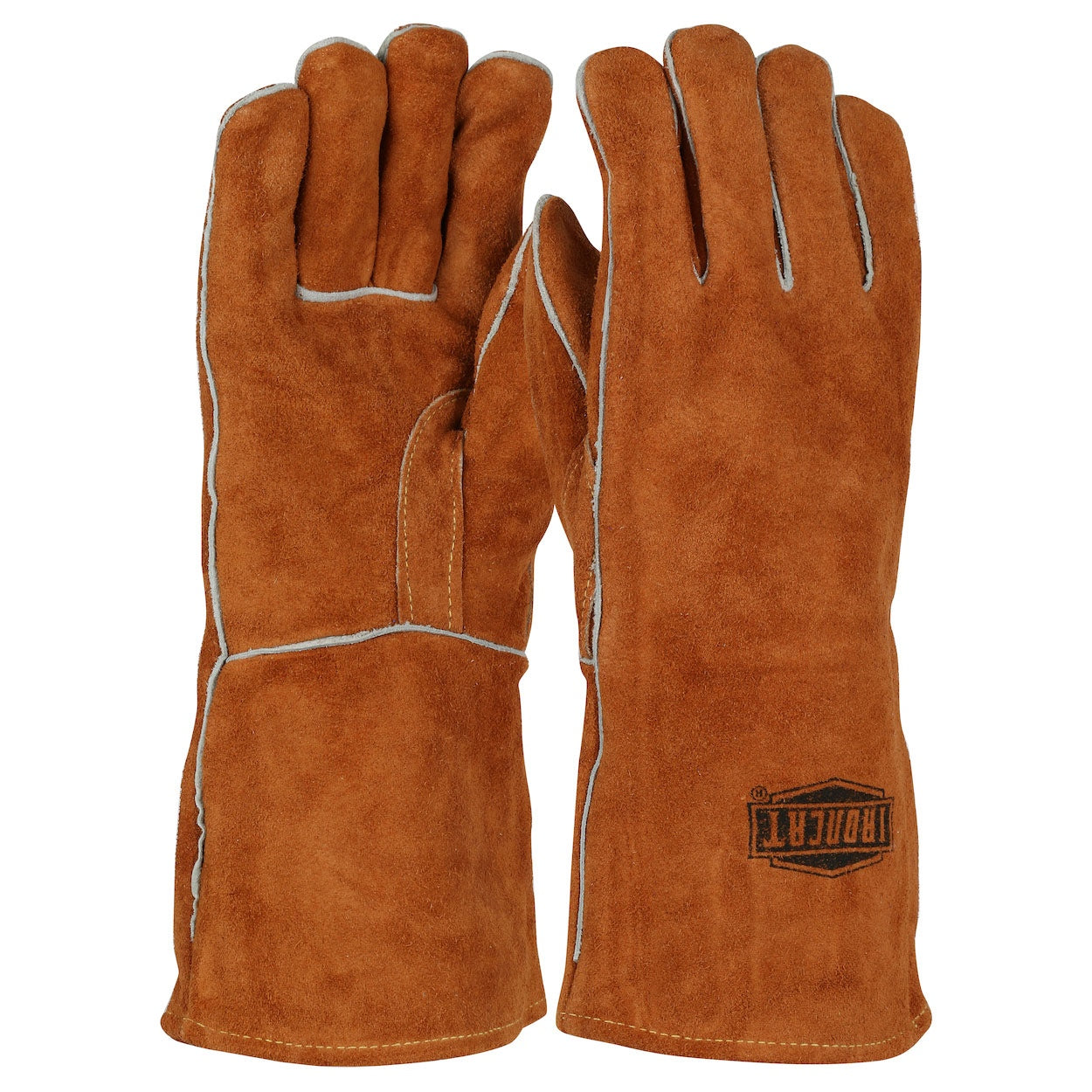 Brown Leather Gloves - PIP - Durable Cowhide Material