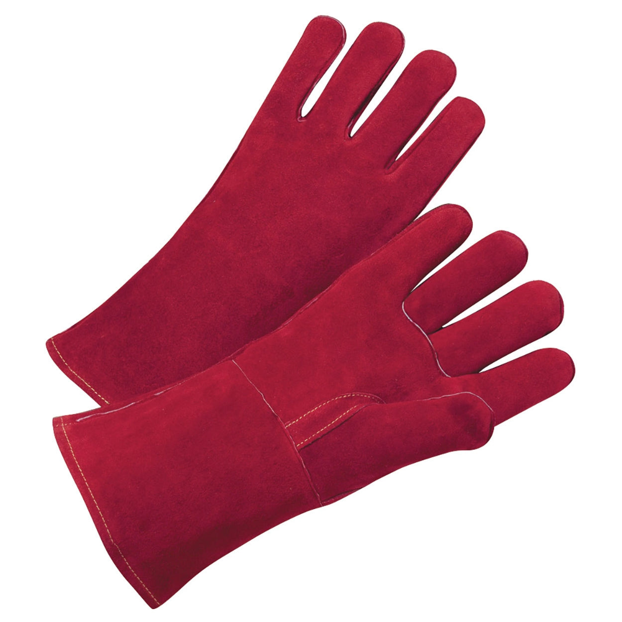 Red Leather Gloves - PIP - Durable Cowhide Design