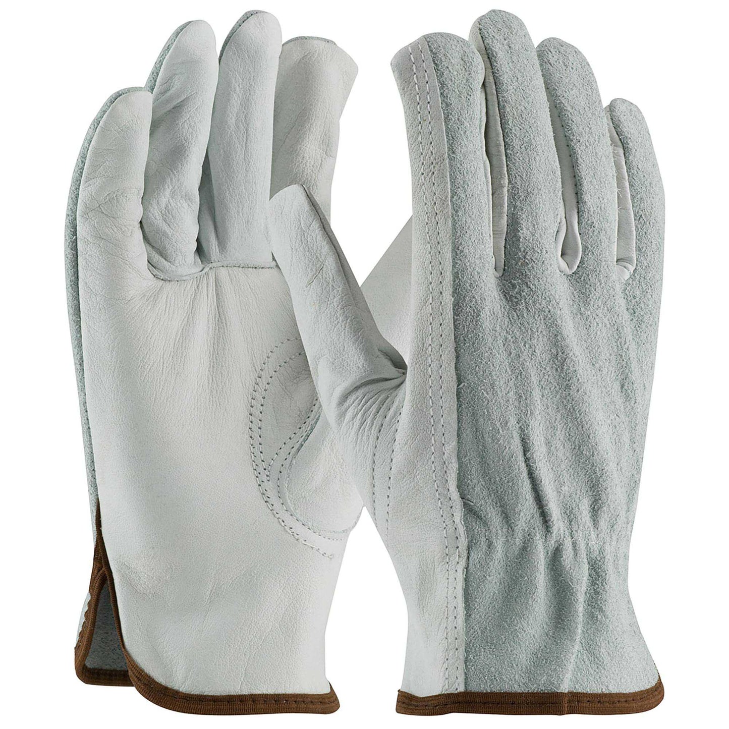 Natural Leather Gloves - PIP - Durable Top Grain Cowhide