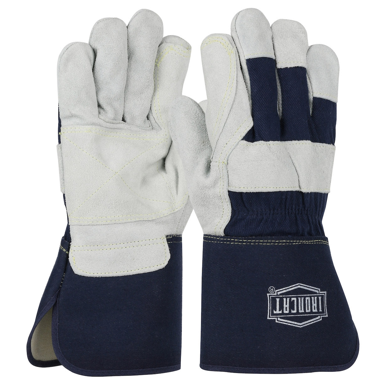 Rubberized Gauntlet Cuff Leather Gloves - PIP - Durable Design