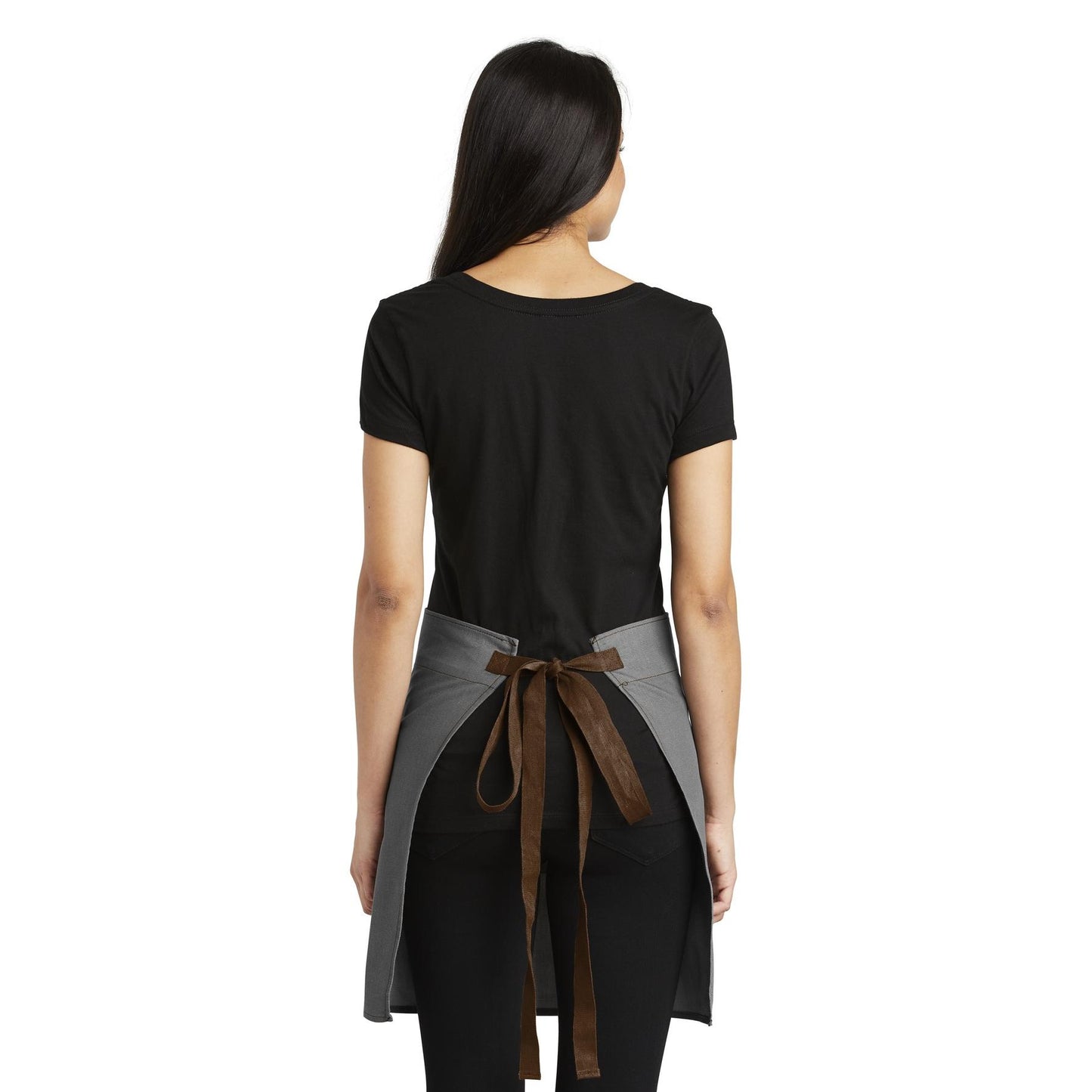 Ash Grey Apron - Port Authority - Denim-Like Fabric