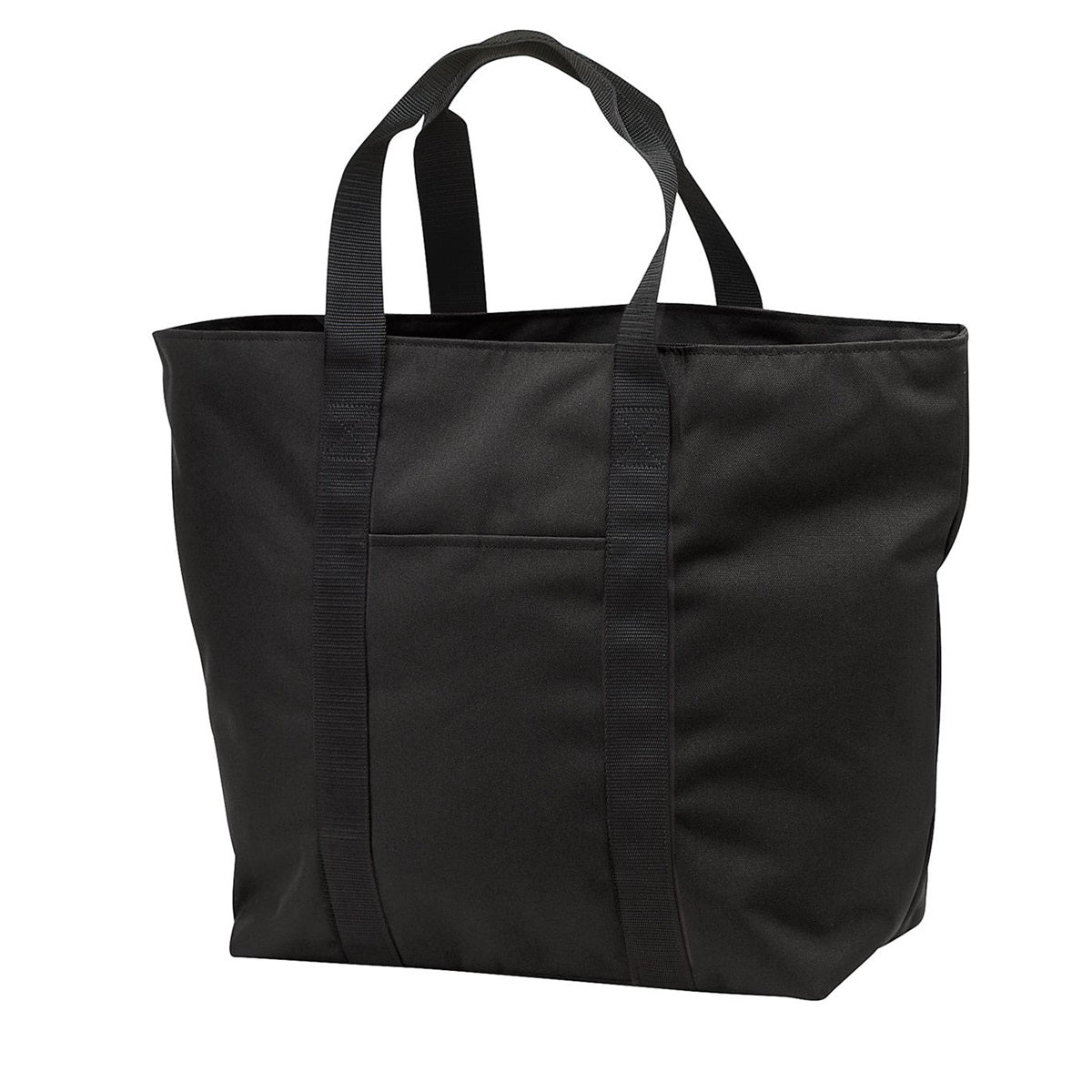 Black/Black Tote Bags - Port Authority - Zippered Pocket