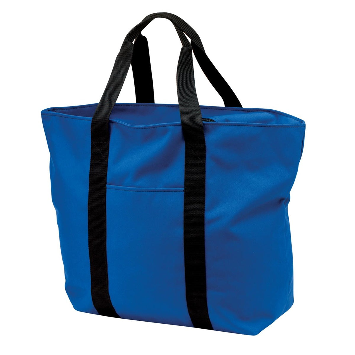 Black/Black Tote Bags - Port Authority - Zippered Pocket