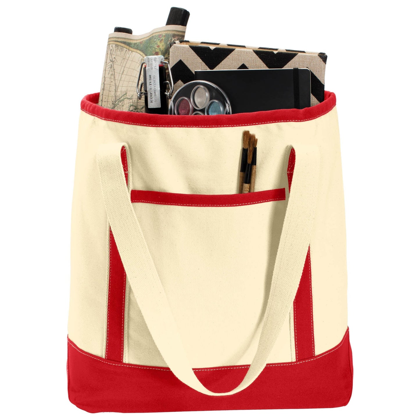 Natural/Black Tote Bags - Port Authority - Sturdy Canvas