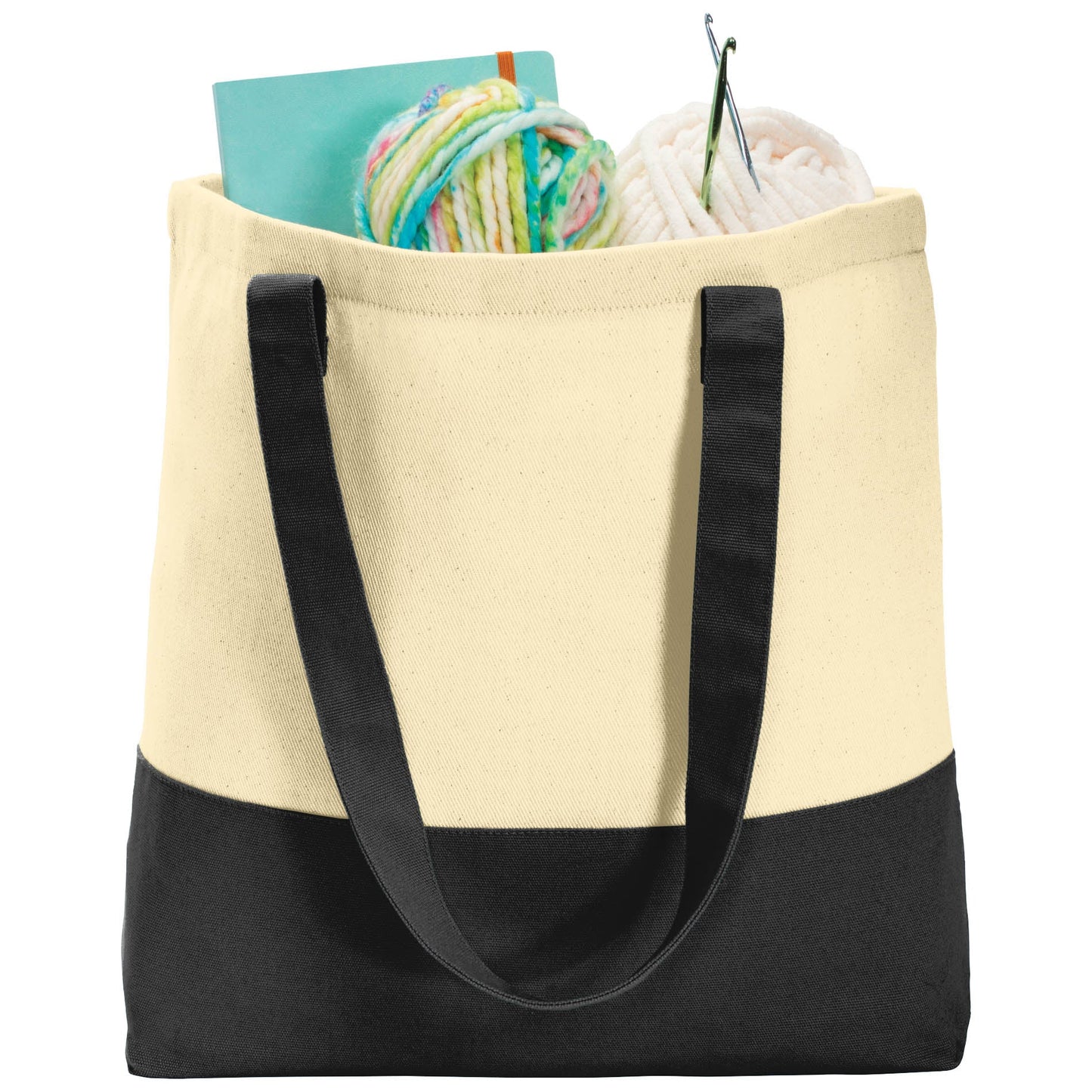 Natural/Black Tote Bags - Port Authority - Durable Cotton