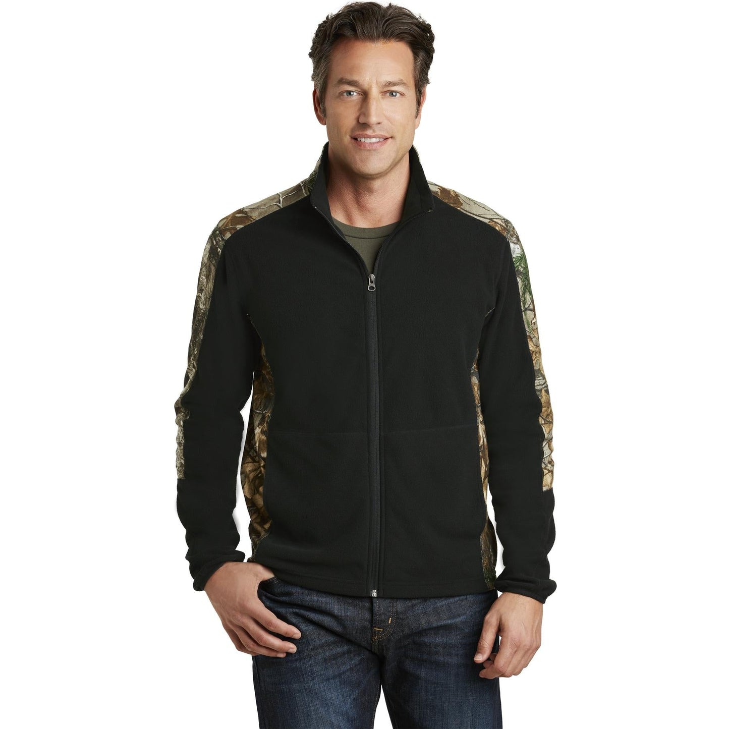 Black Camouflage Jacket - Port Authority - Cozy Microfleece