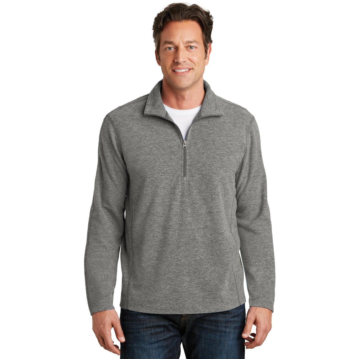 Black Charcoal Heather Sweatshirts - Port Authority - Soft Fabric