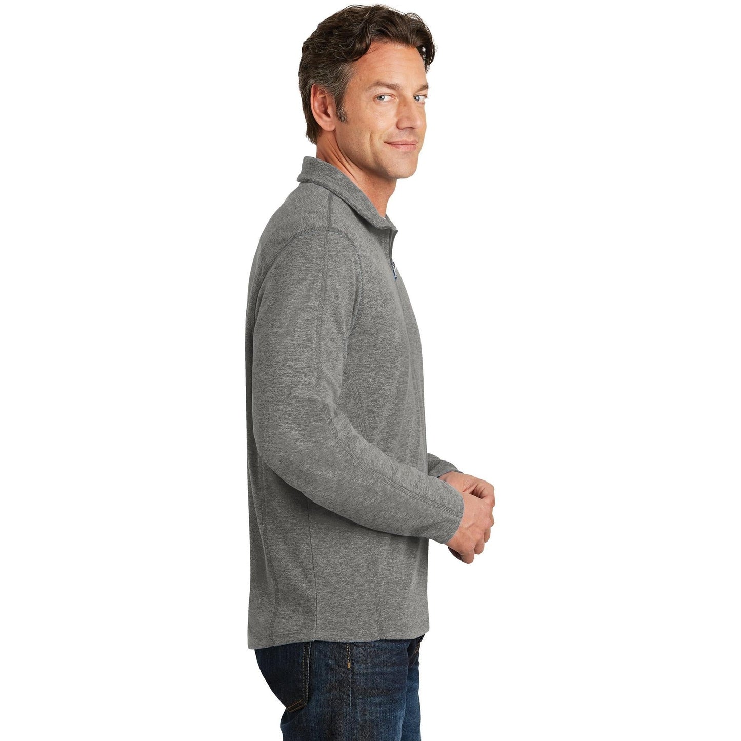 Black Charcoal Heather Sweatshirts - Port Authority - Soft Fabric