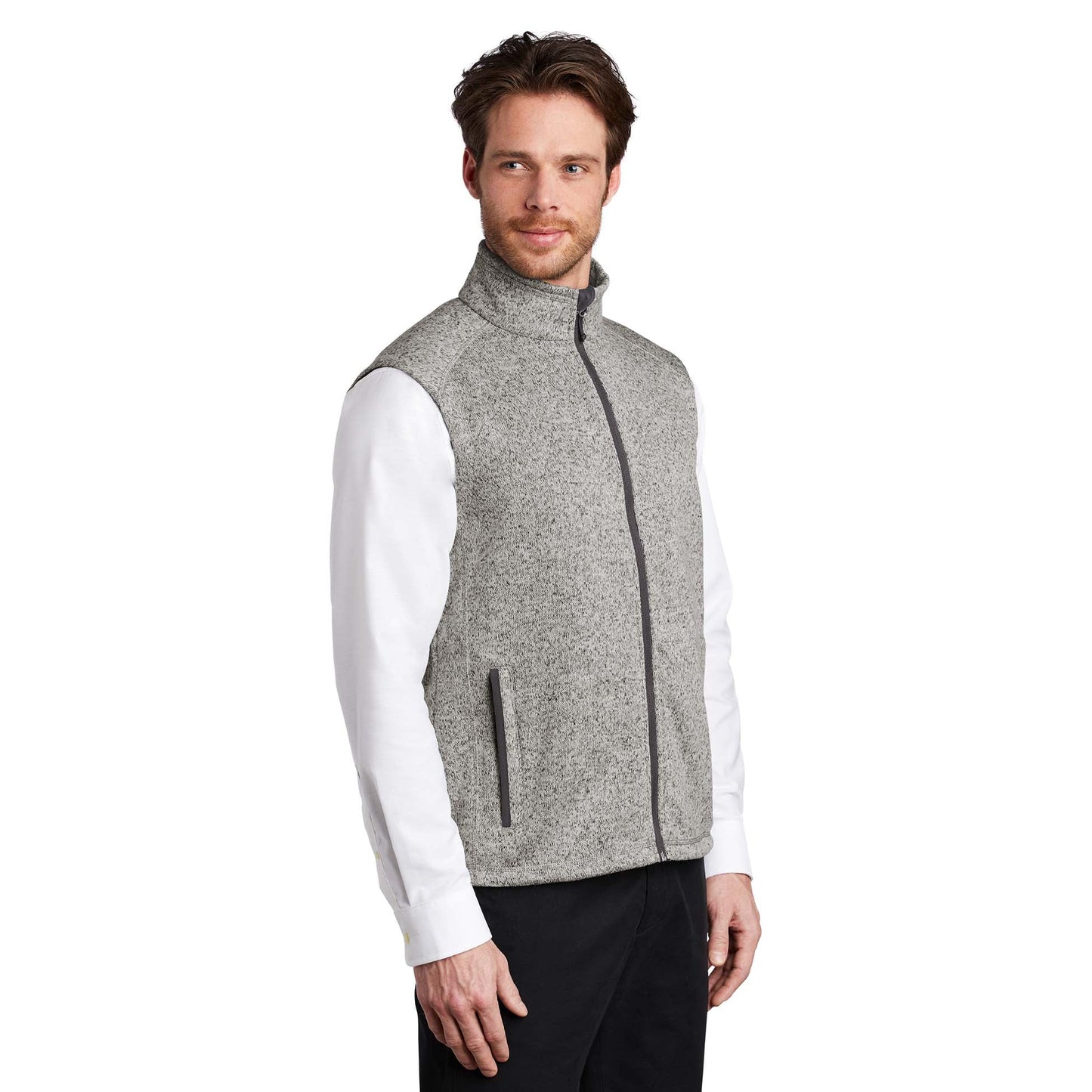 Black Heather Vest - Port Authority - Cozy Fleece - Stylish