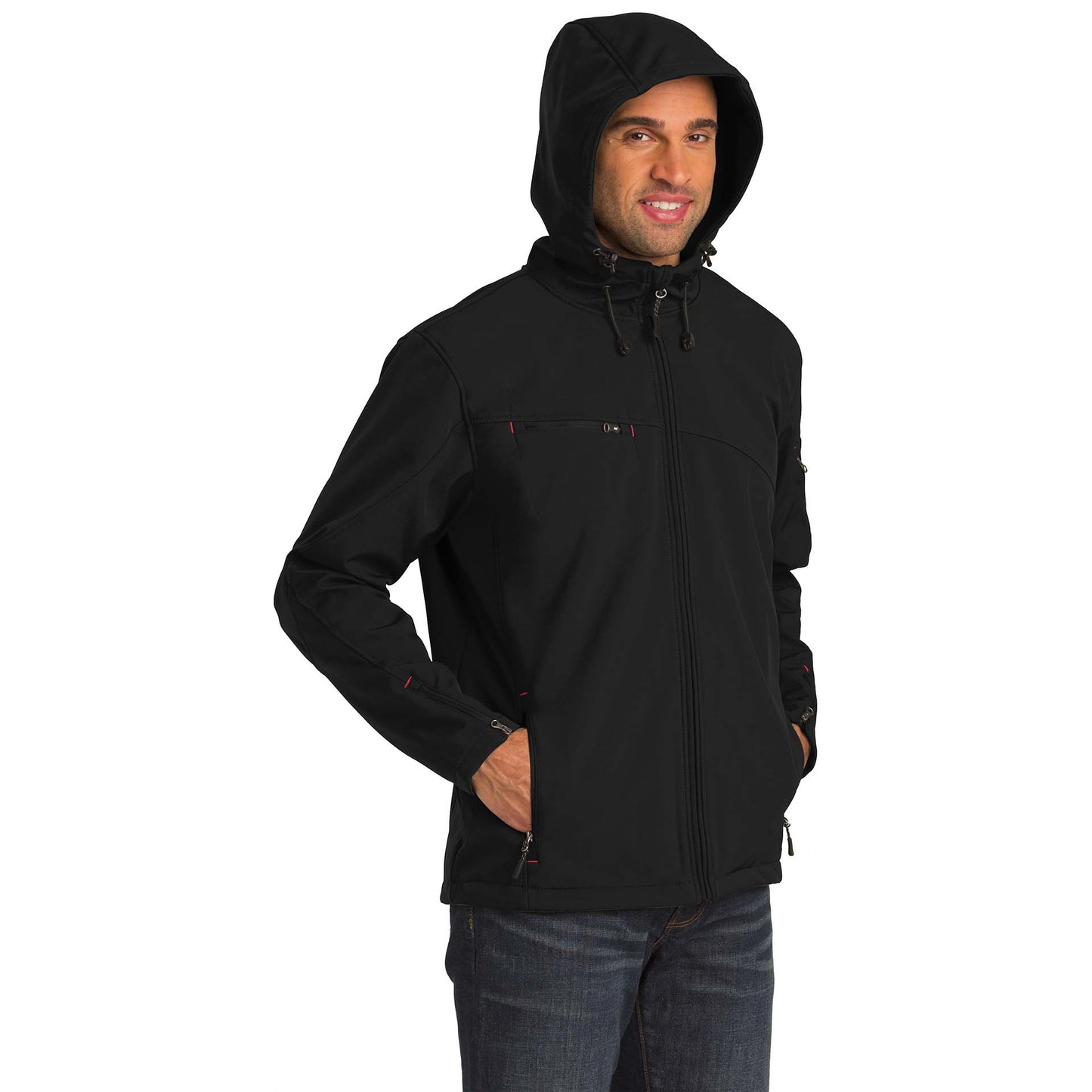 Black/Engine Red Jacket - Port Authority - Soft Shell