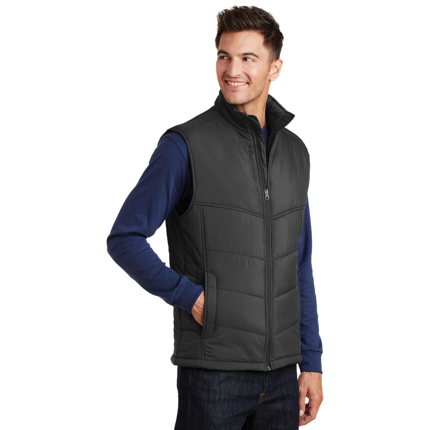 Mediterranean Blue Puffy Vest - Port Authority - Cozy Layer