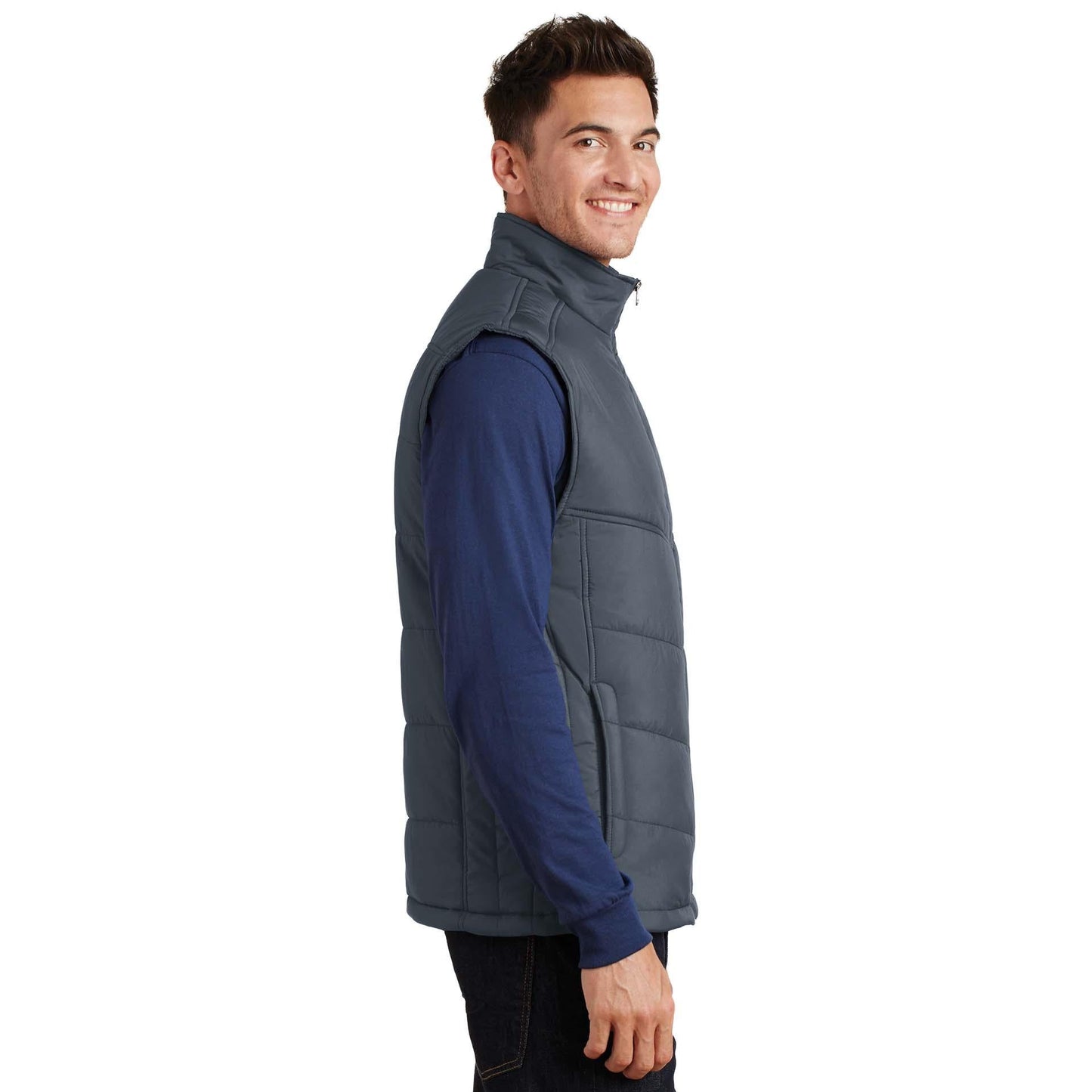 Mediterranean Blue Puffy Vest - Port Authority - Cozy Layer