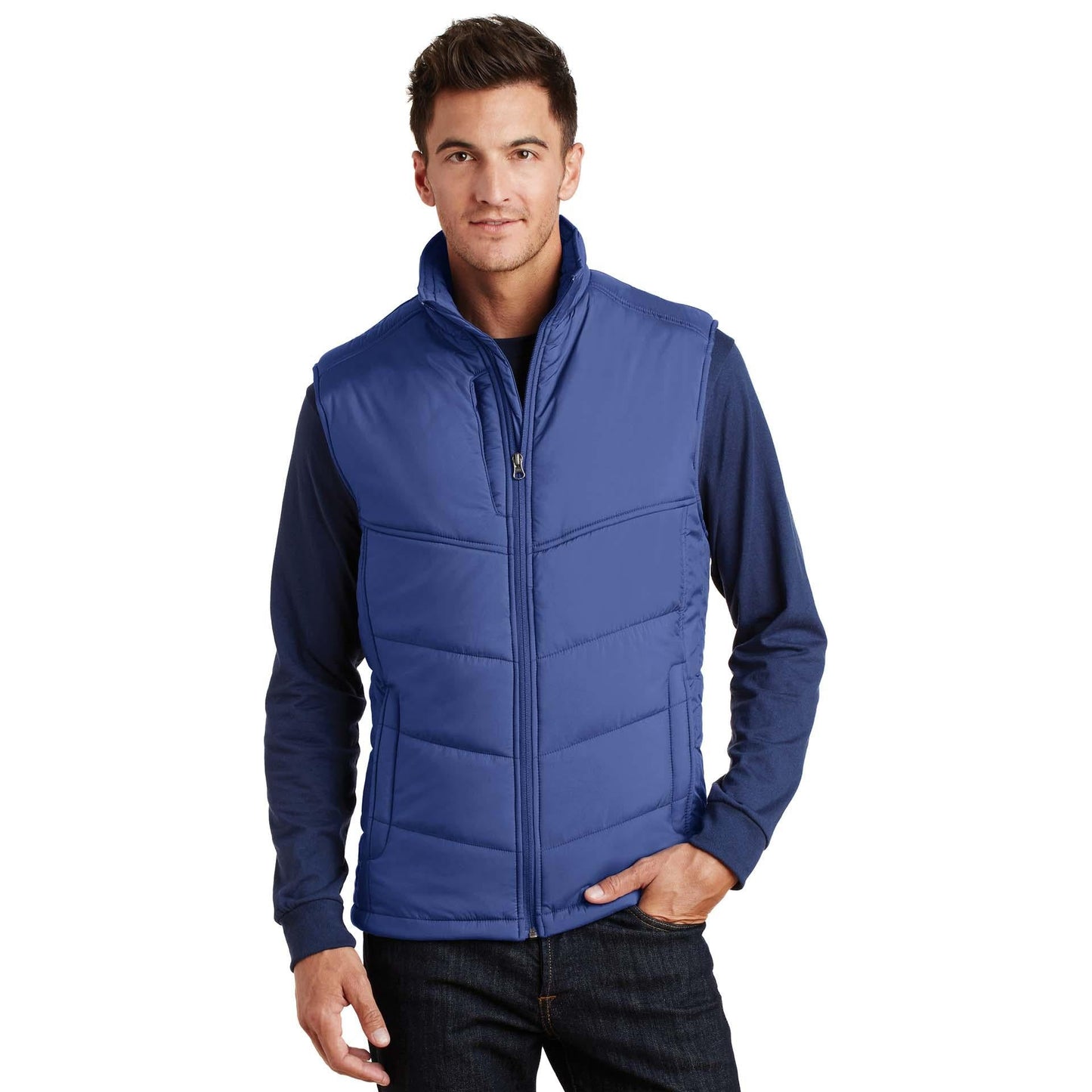 Mediterranean Blue Puffy Vest - Port Authority - Cozy Layer