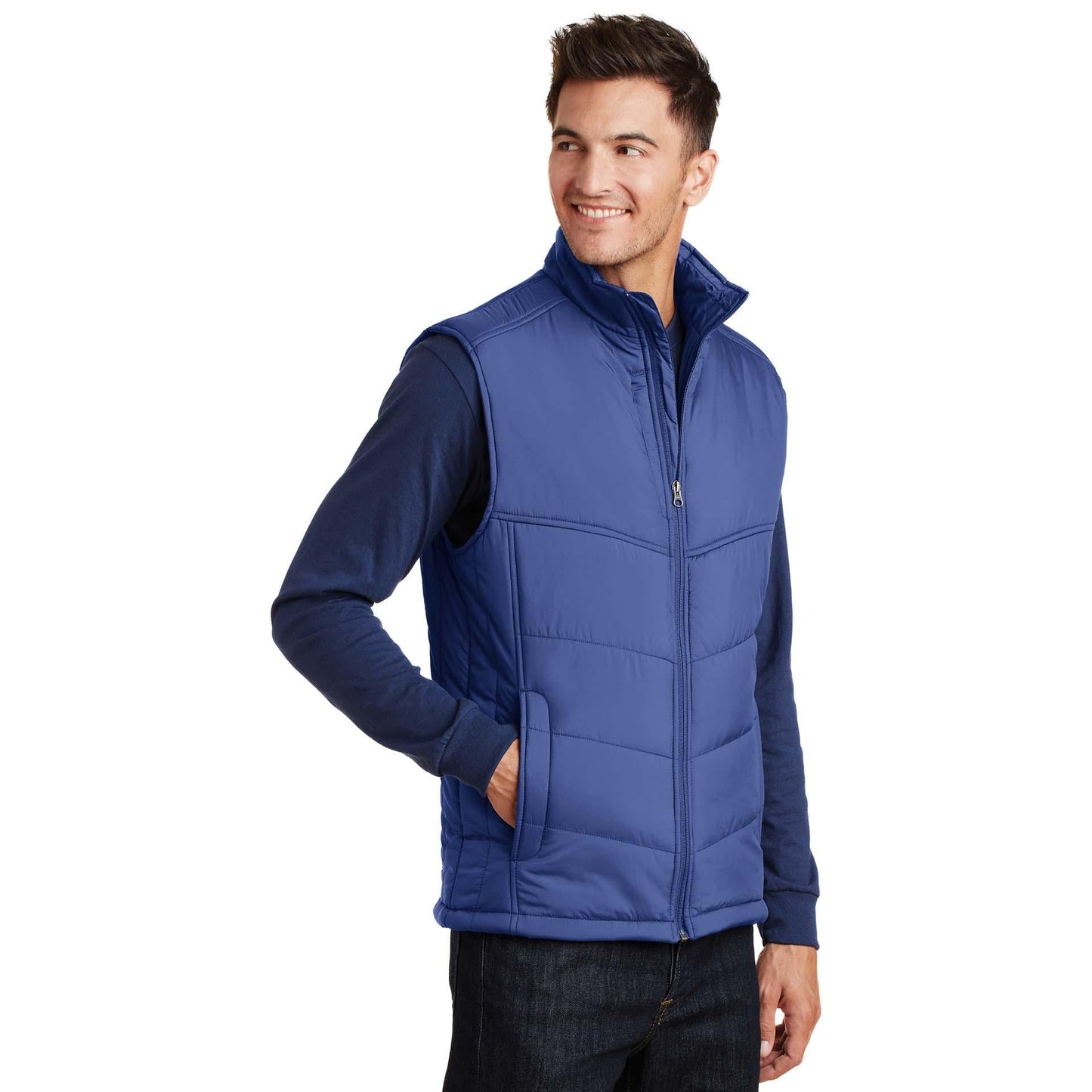 Mediterranean Blue Puffy Vest - Port Authority - Cozy Layer