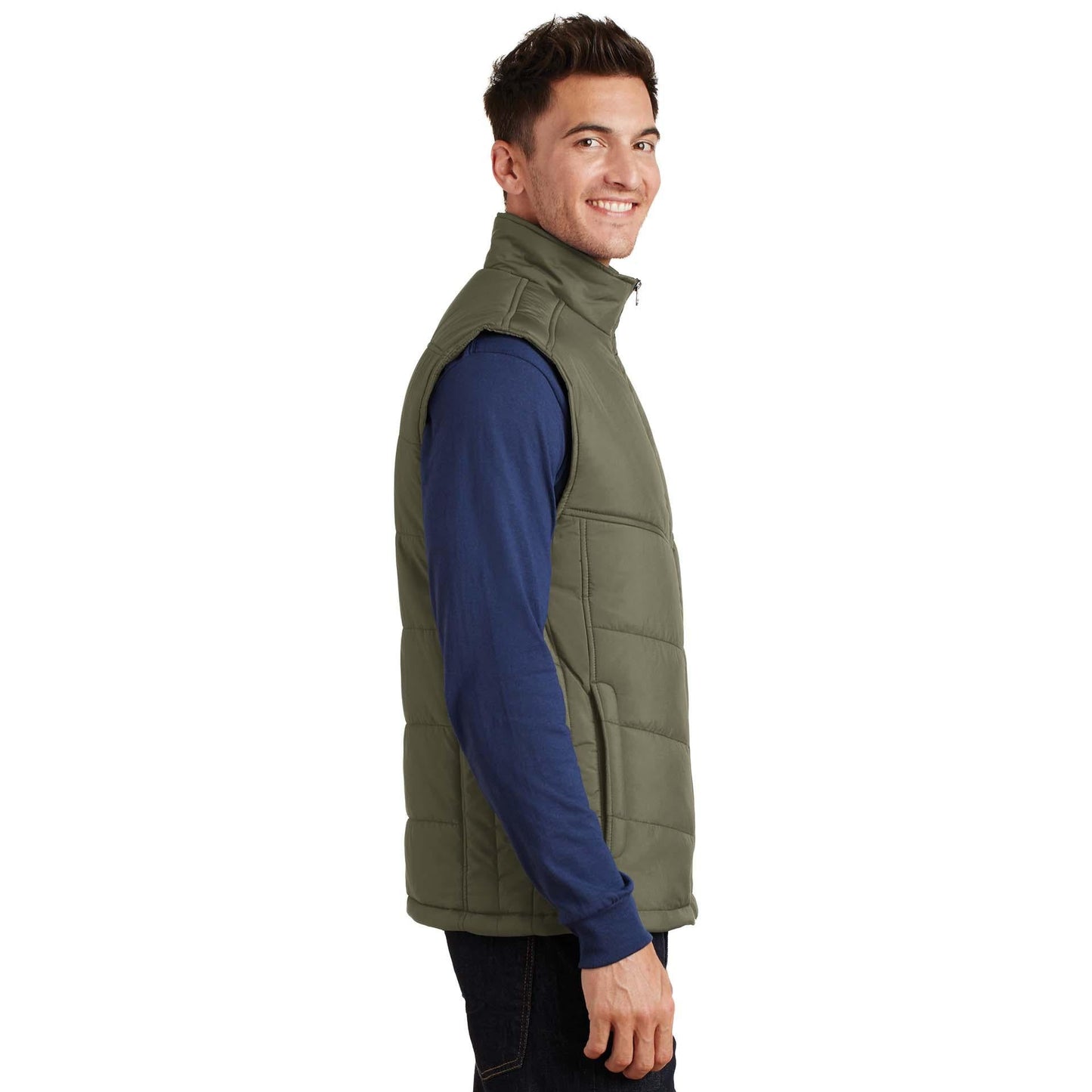 Mediterranean Blue Puffy Vest - Port Authority - Cozy Layer