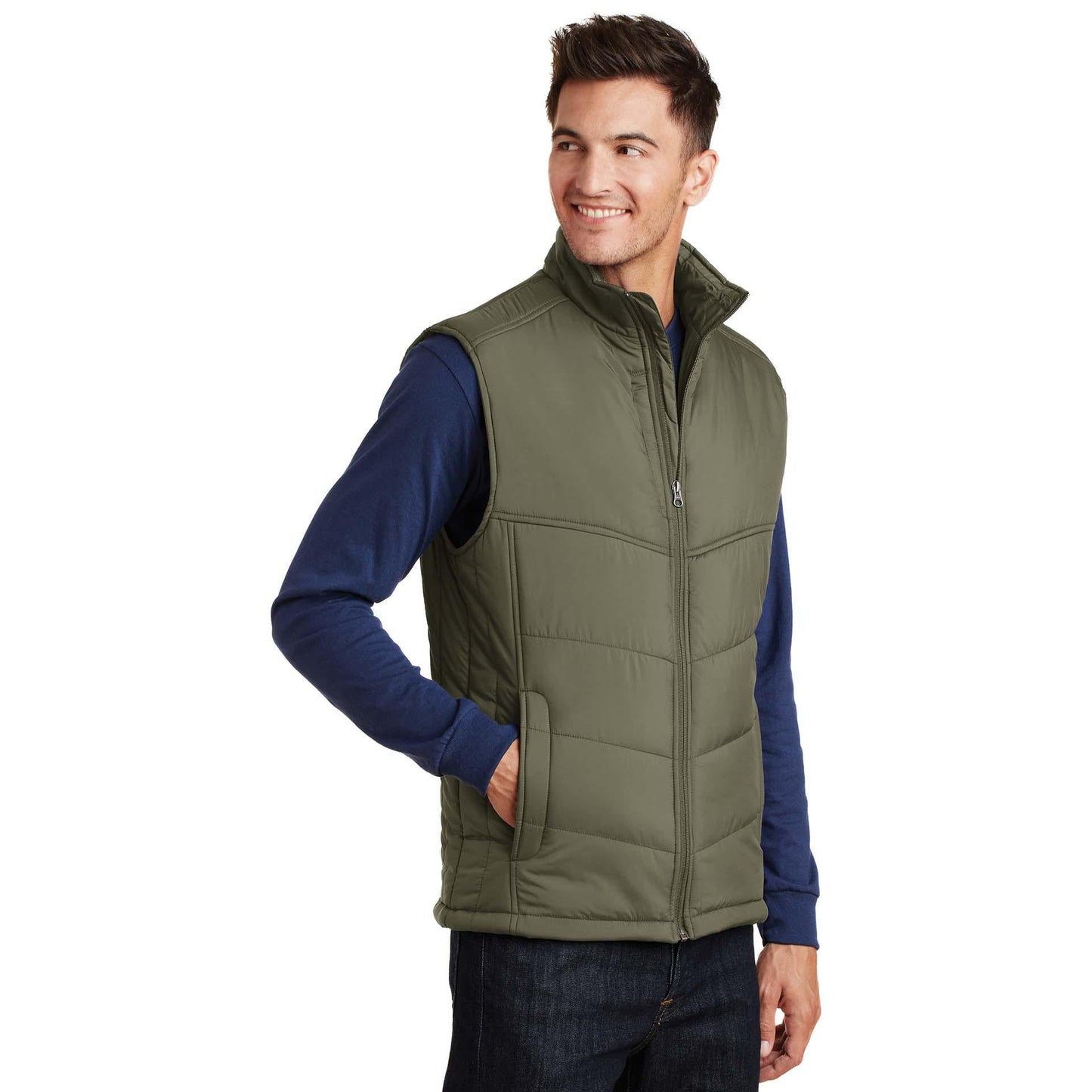 Mediterranean Blue Puffy Vest - Port Authority - Cozy Layer