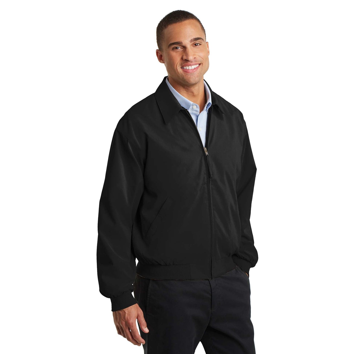 Black/Solid Pewter Lining Jackets - Port Authority - Microfiber