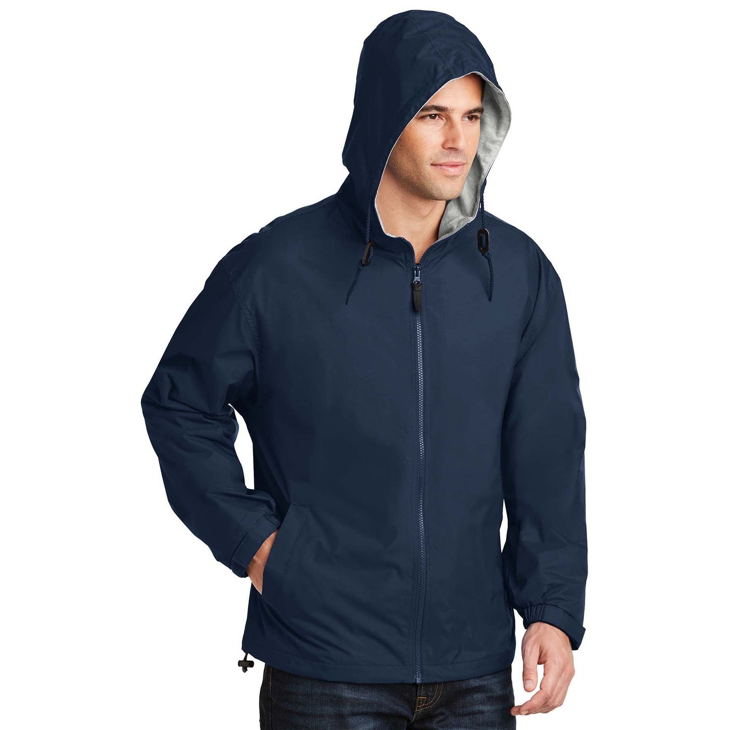 Black/Light Oxford Jacket - Port Authority - Nylon Shell