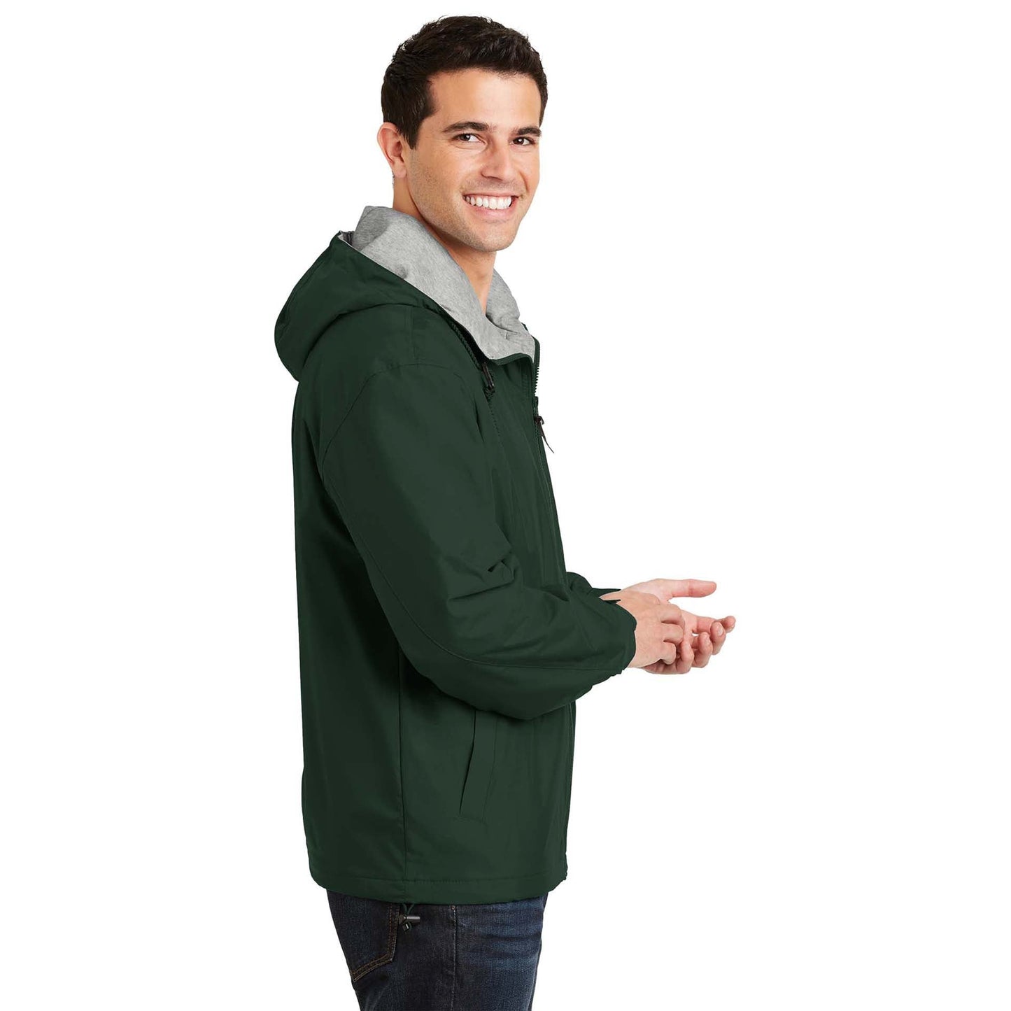 Black/Light Oxford Jacket - Port Authority - Nylon Shell