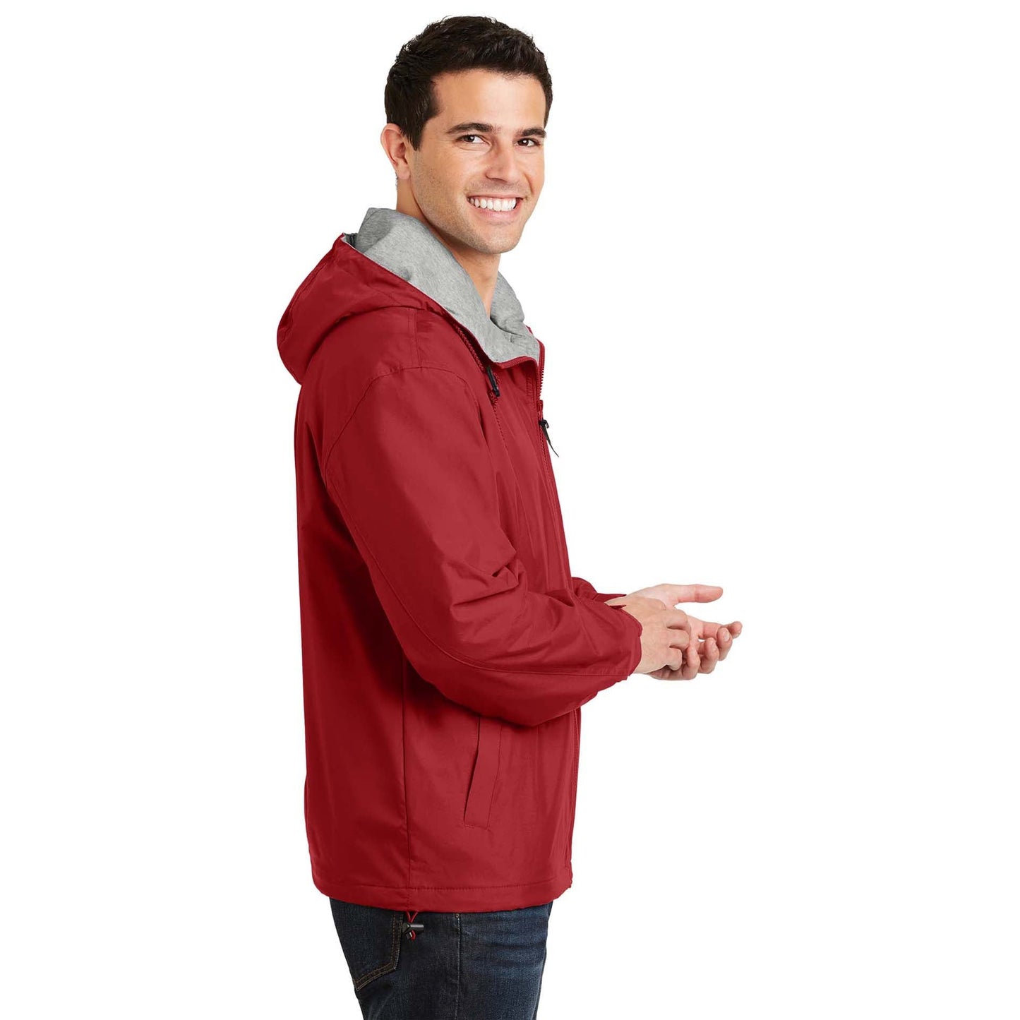 Black/Light Oxford Jacket - Port Authority - Nylon Shell