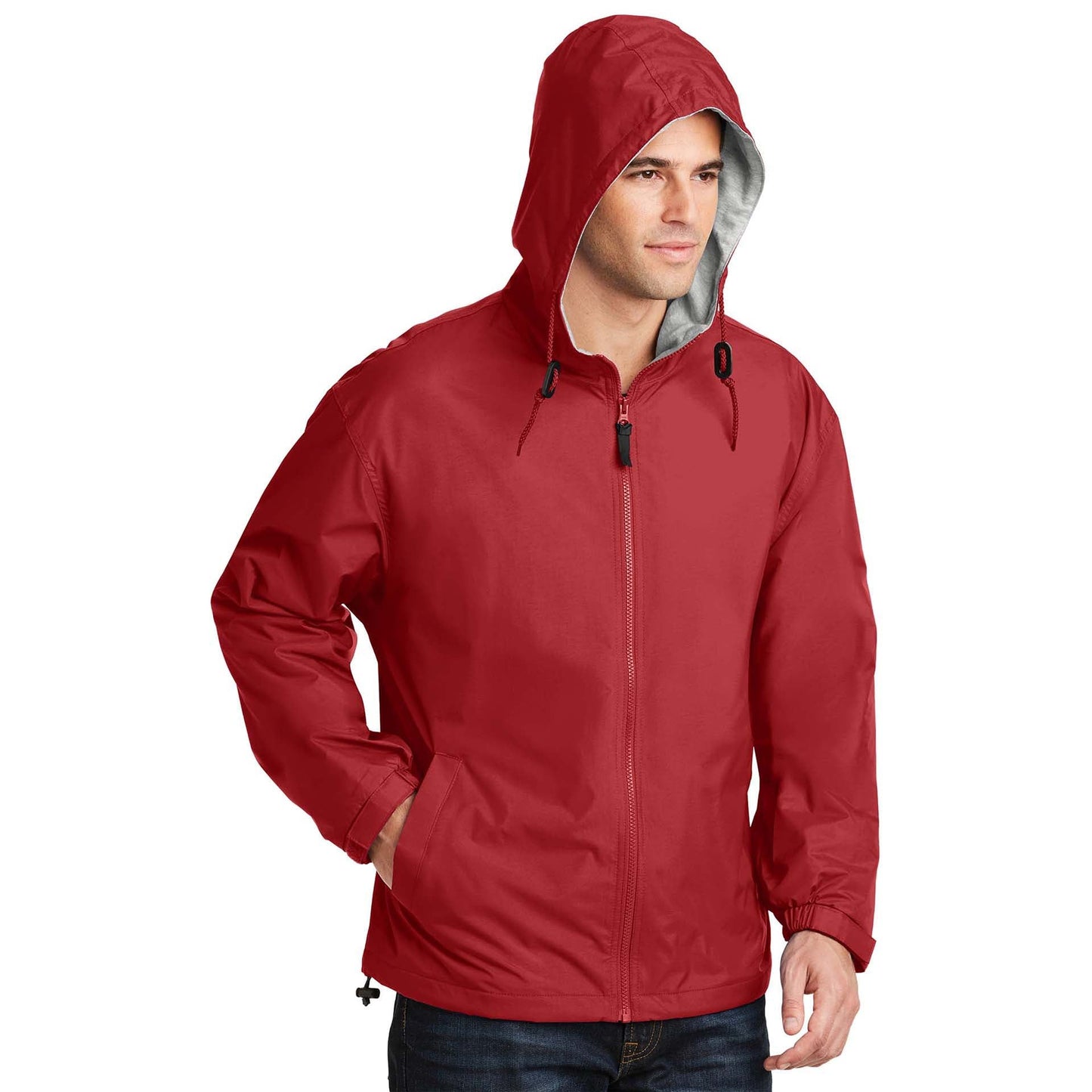 Black/Light Oxford Jacket - Port Authority - Nylon Shell