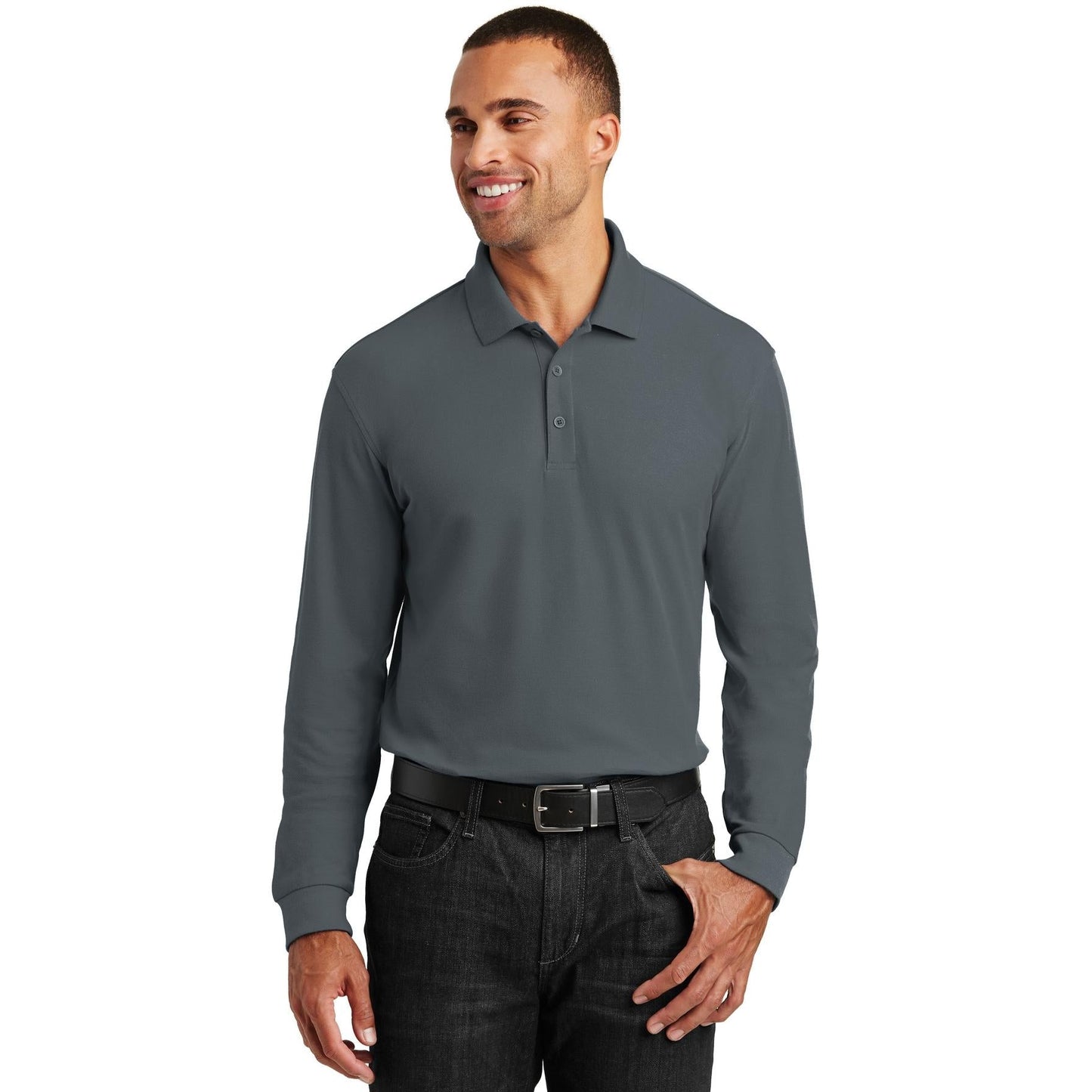 Deep Black Polo Shirts - Port Authority - Durable Pique