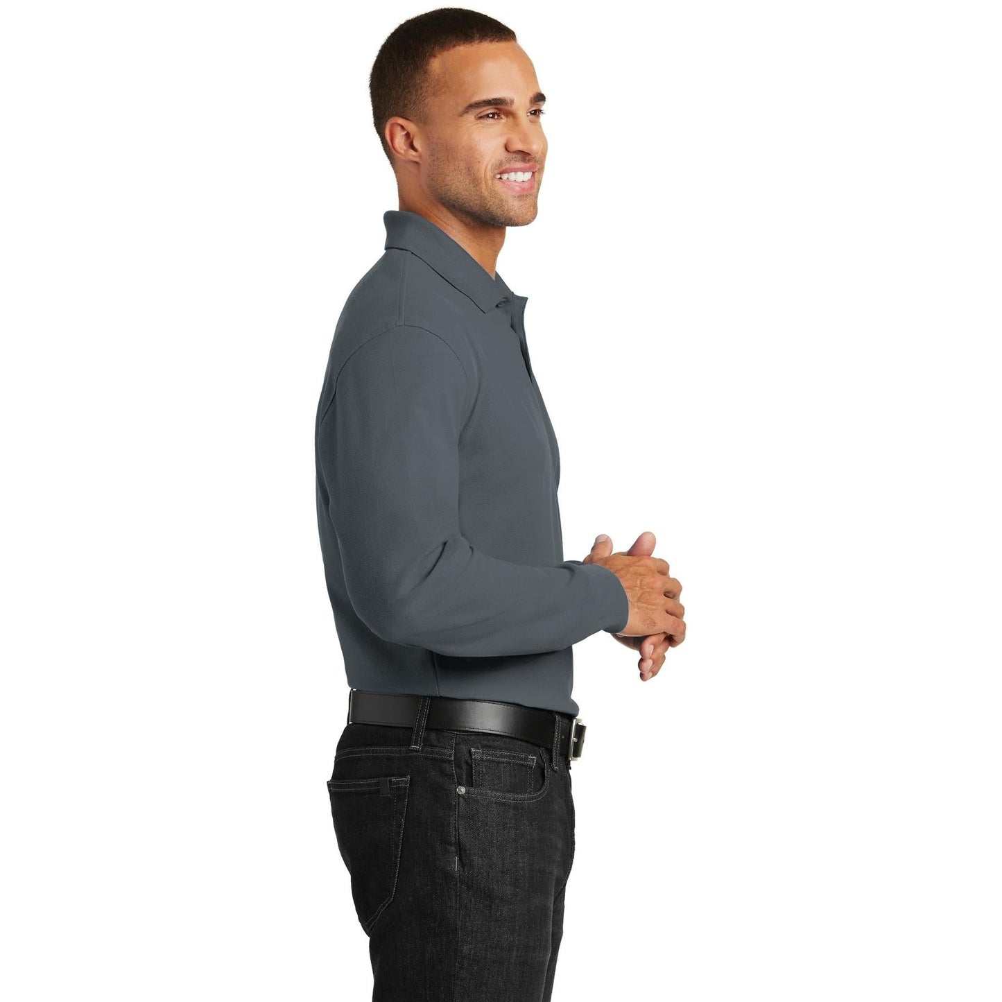 Deep Black Polo Shirts - Port Authority - Durable Pique