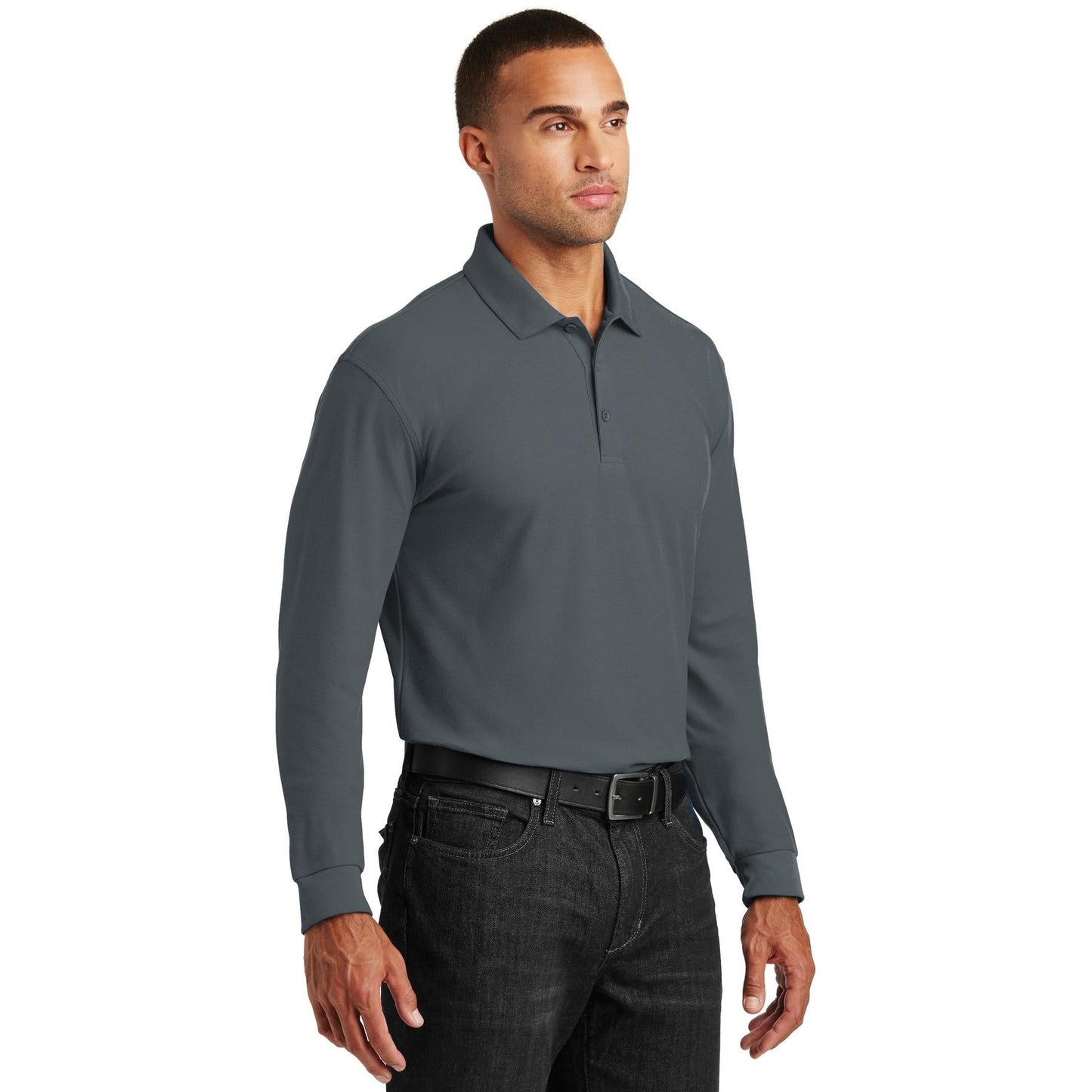 Deep Black Polo Shirts - Port Authority - Durable Pique