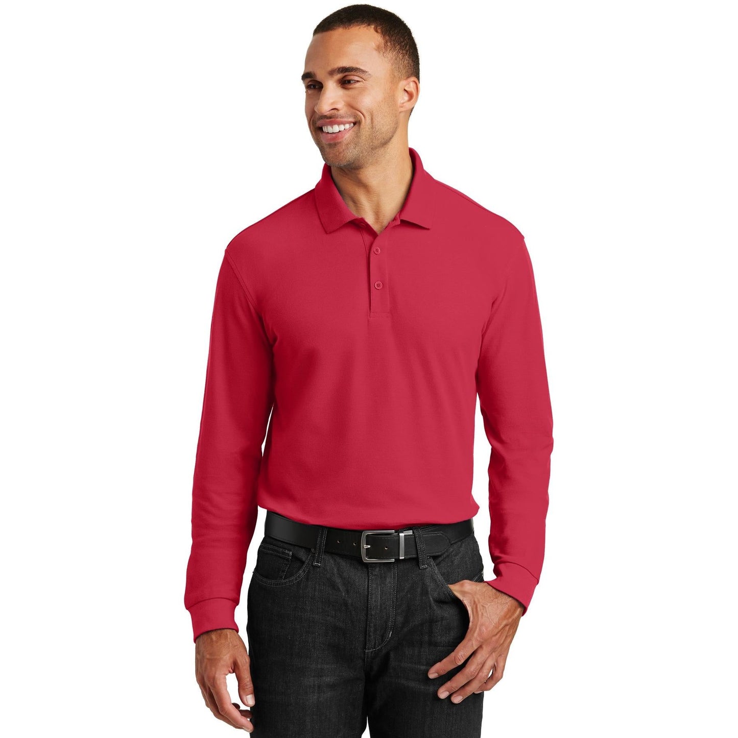 Deep Black Polo Shirts - Port Authority - Durable Pique
