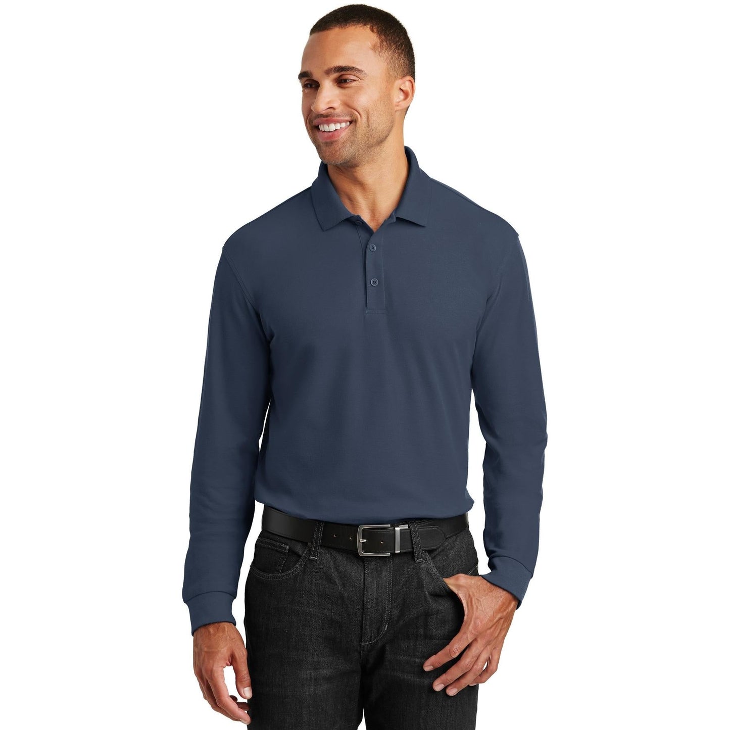 Deep Black Polo Shirts - Port Authority - Durable Pique